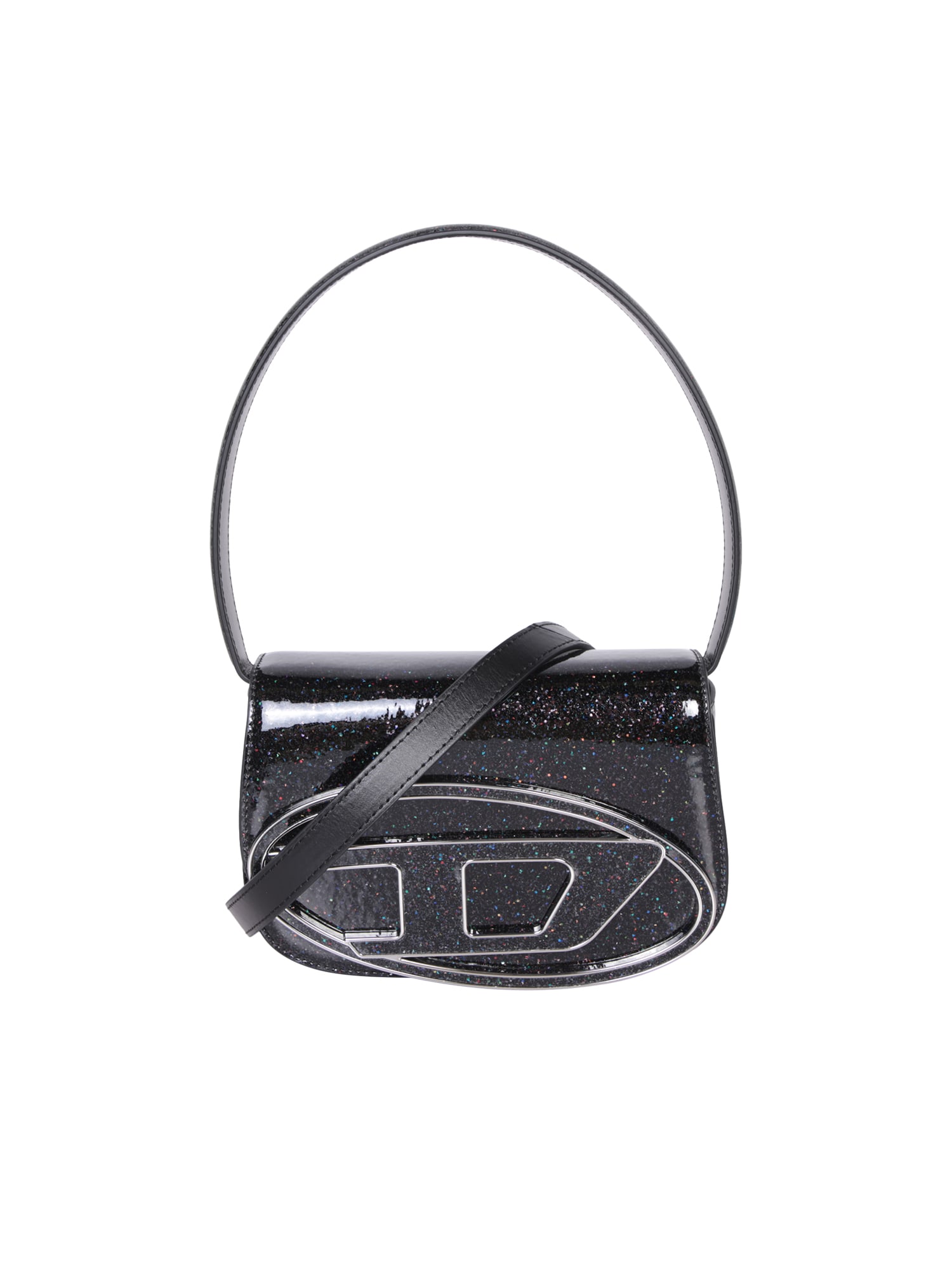 Shop Diesel 1dr Glitter Black Bag