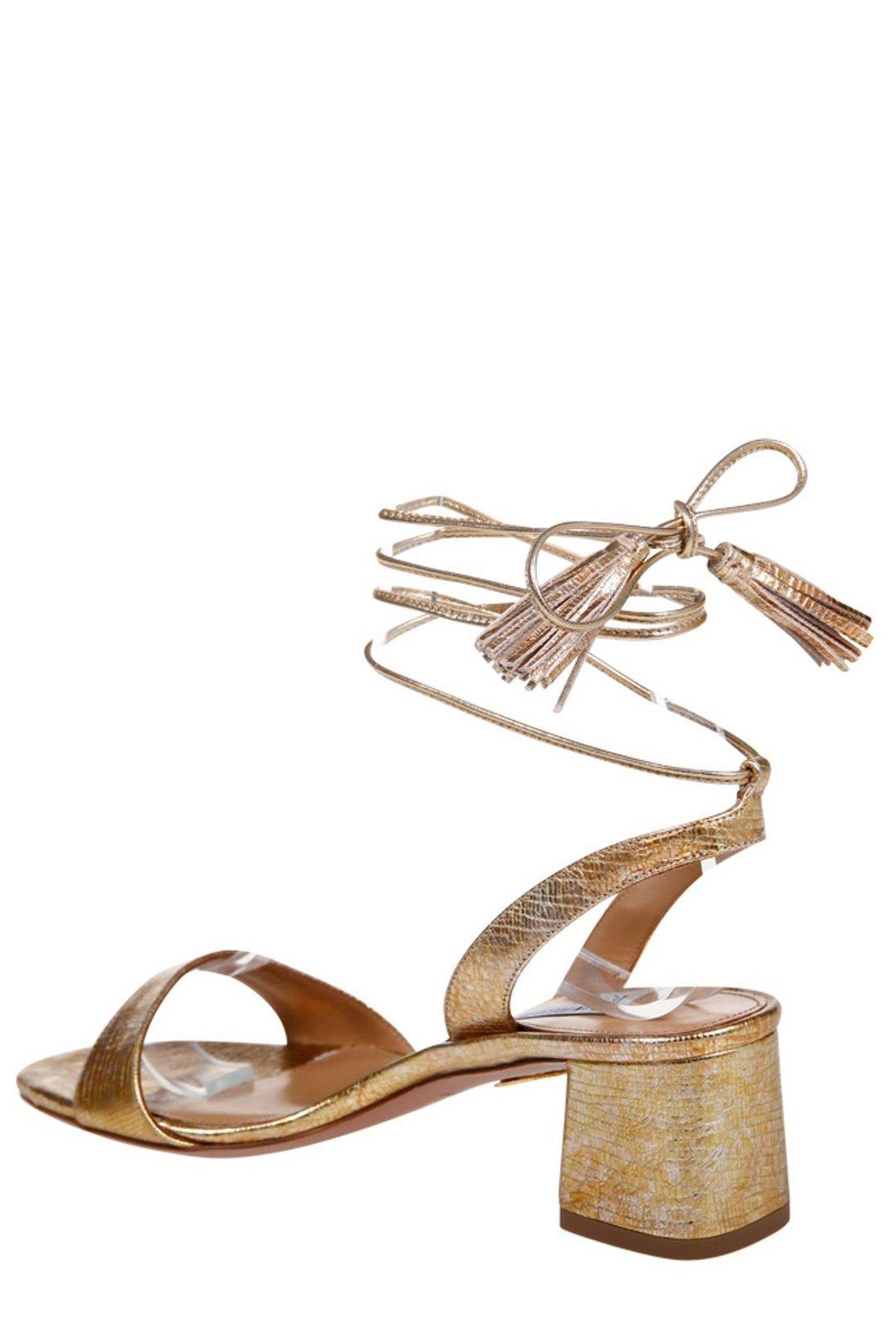 Shop Aquazzura Alumids Ankle-strap Sandals In Multimetal