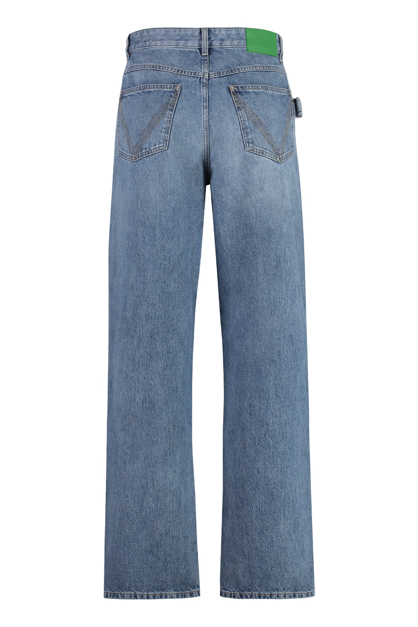 Shop Bottega Veneta 5-pocket Straight-leg Jeans In Denim