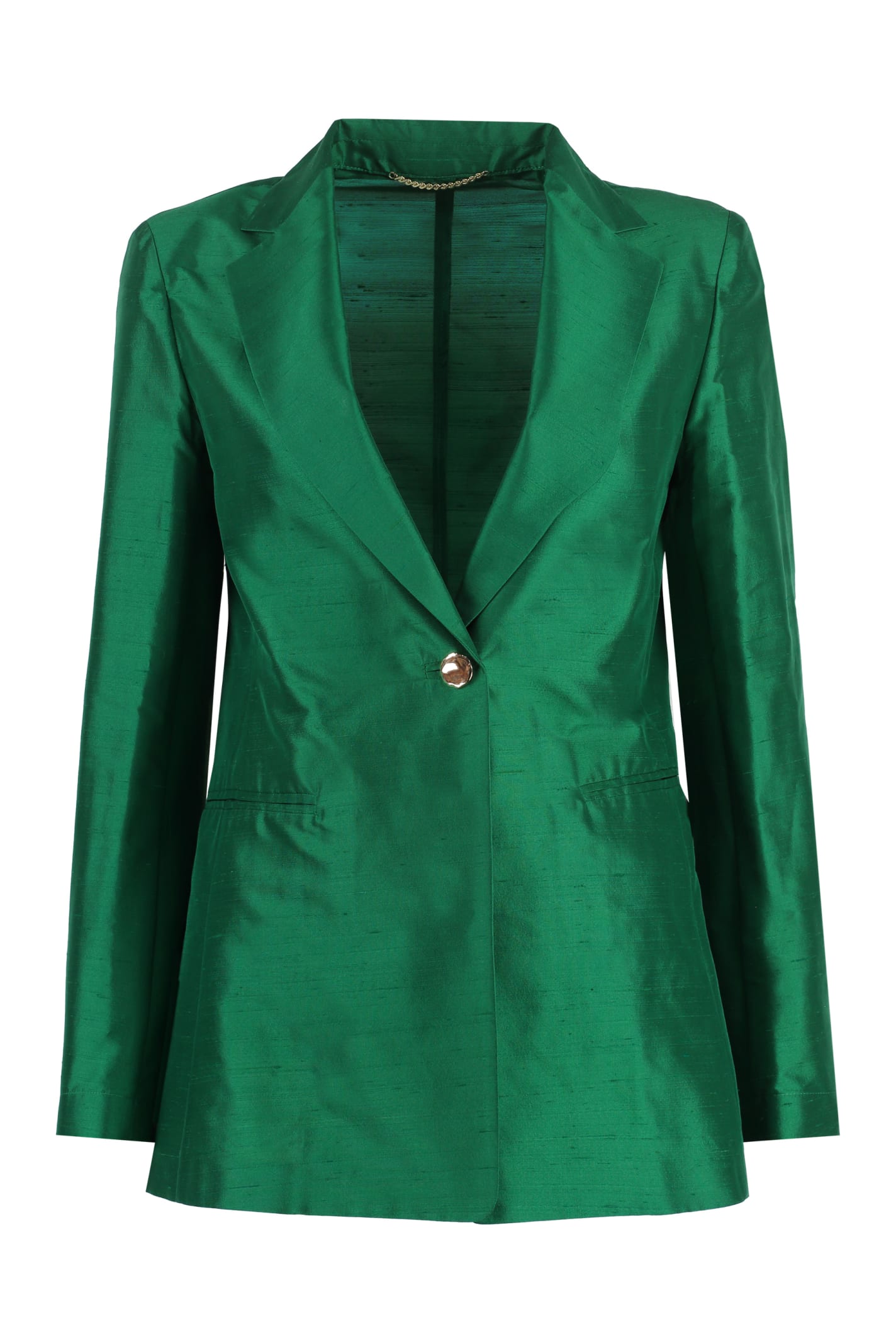 Shop Max Mara Doroty Single-breasted One Button Jacket In Green