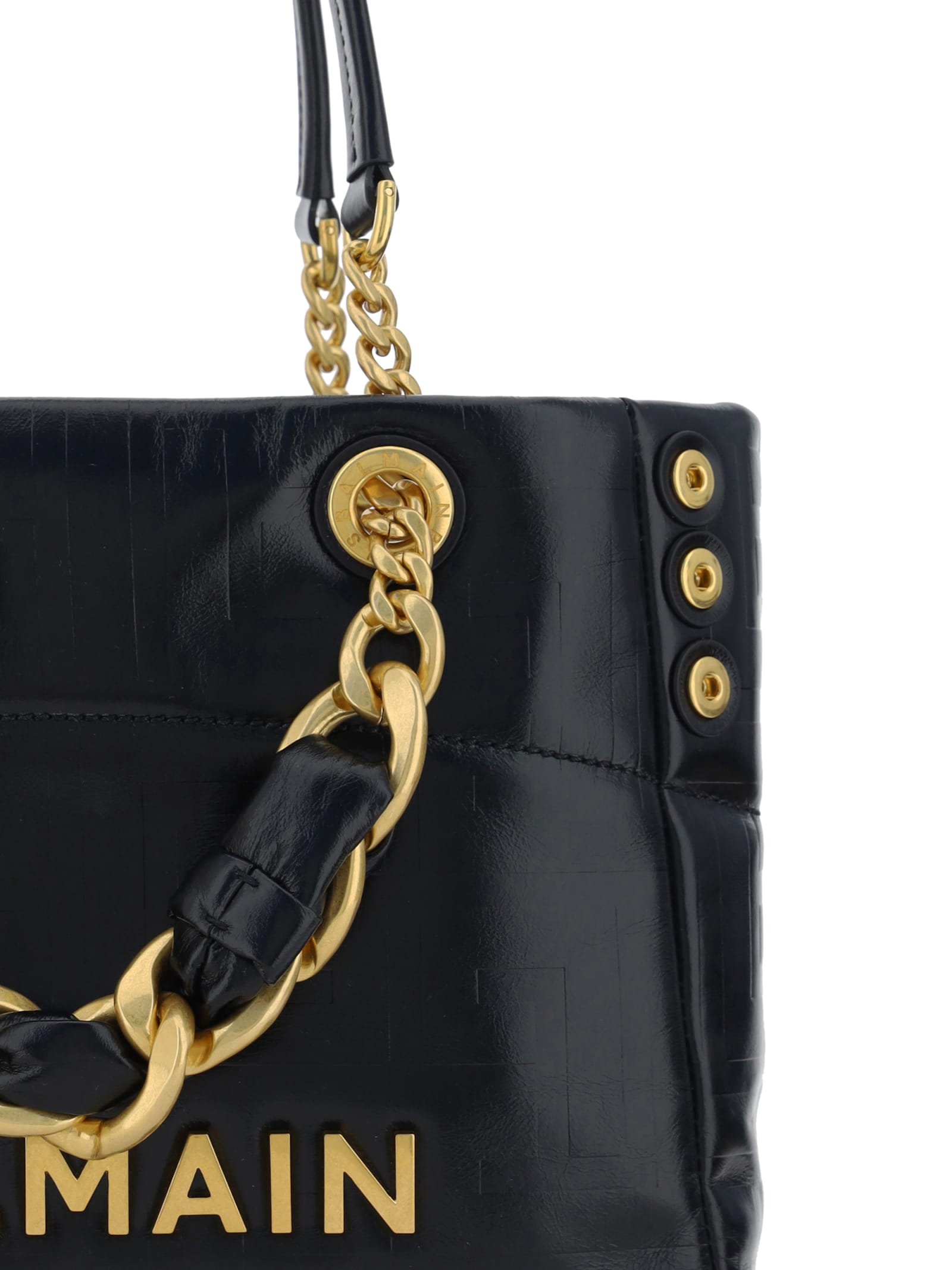 Shop Balmain Shoulder Bag In Noir