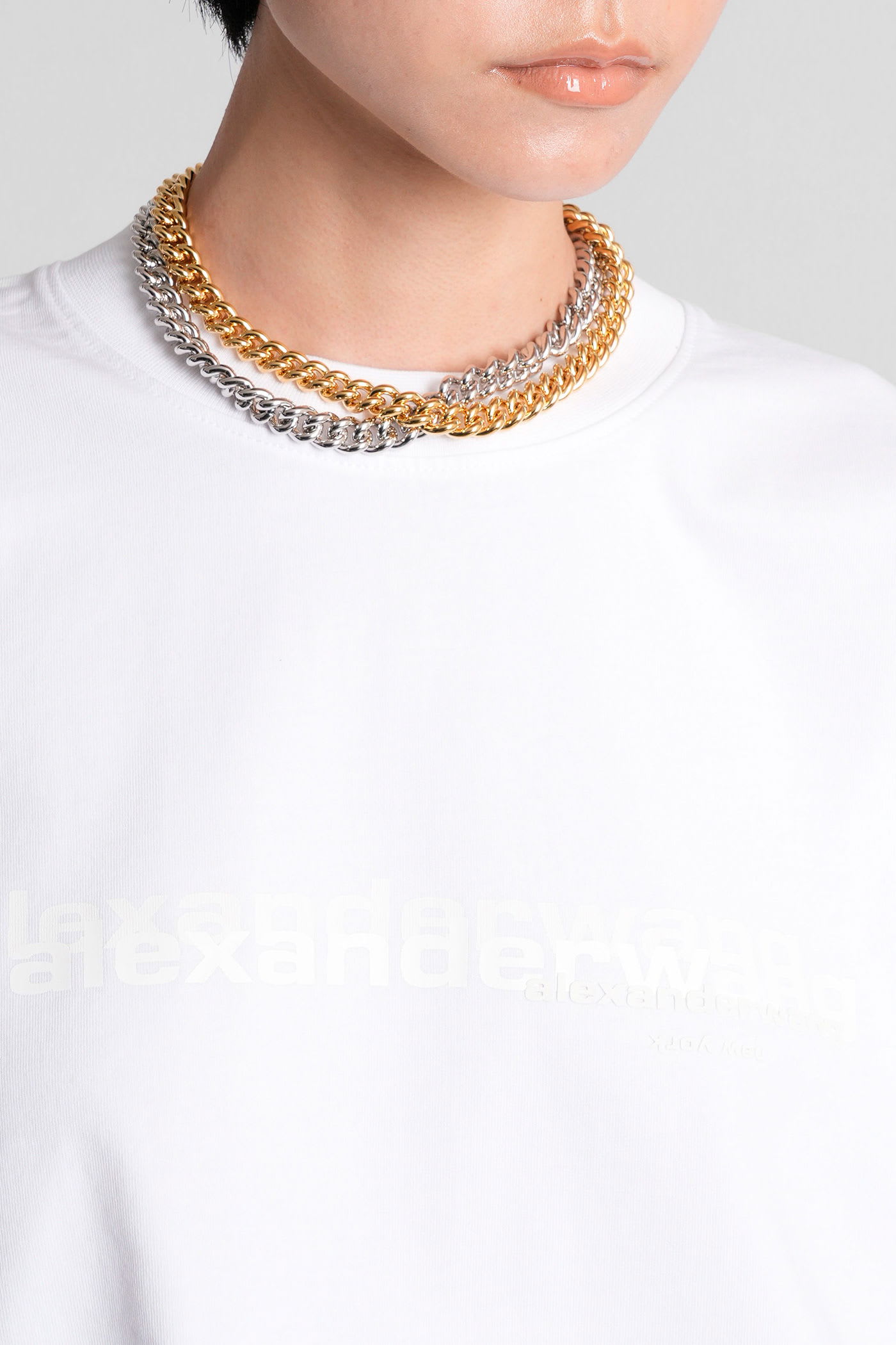Alexander Wang T-shirt In White Cotton In White
