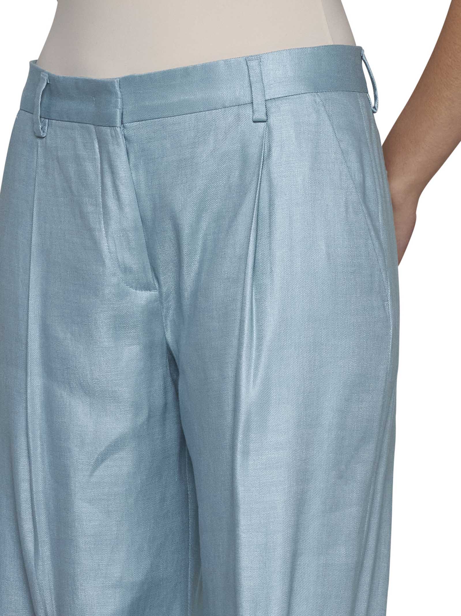 Shop Lardini Pants In Clear Blue
