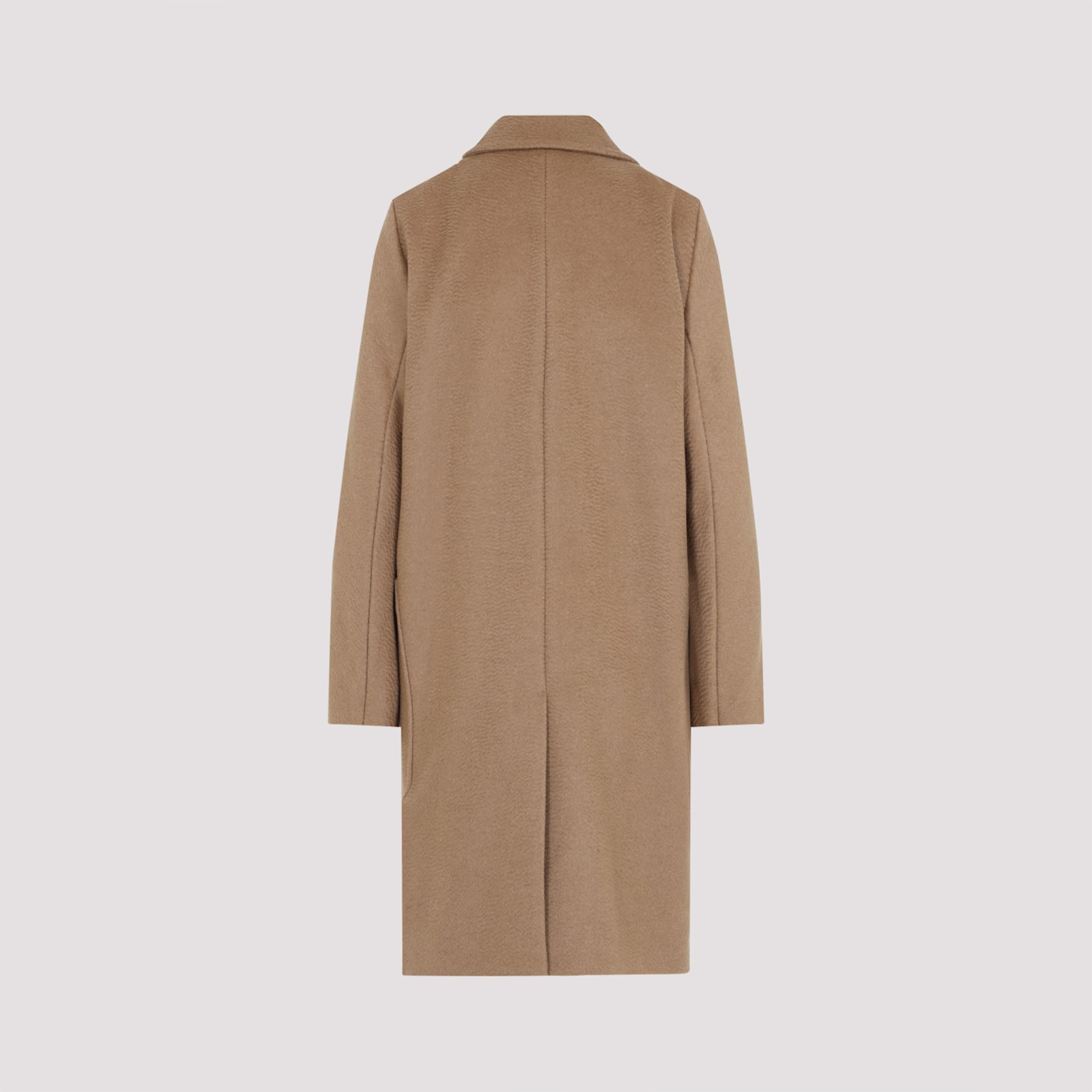 Max Mara Long Camel Hair And Viscose Coat In Cammello