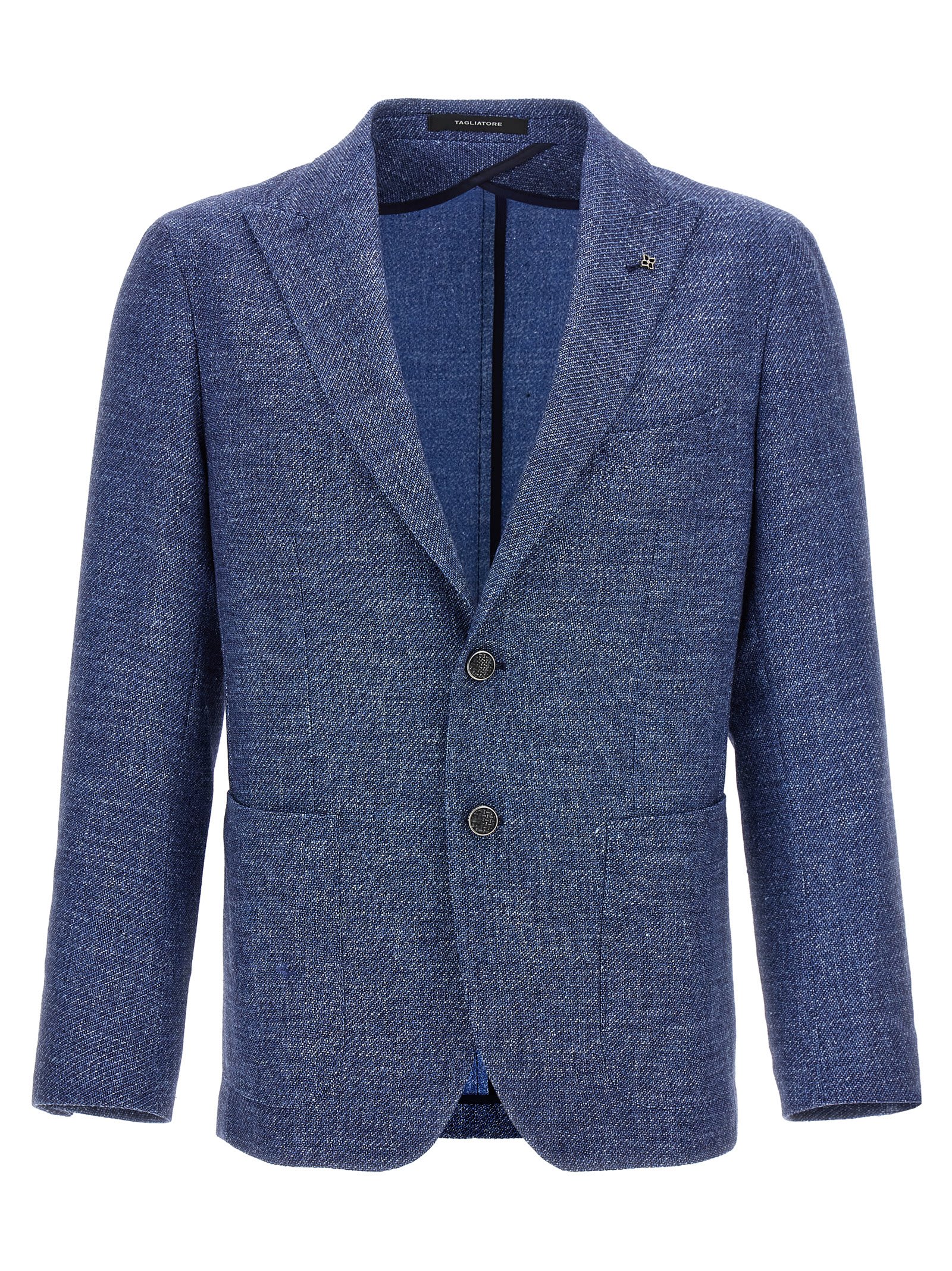 Tagliatore Unstructured Single-breasted Jacket In Light Blue
