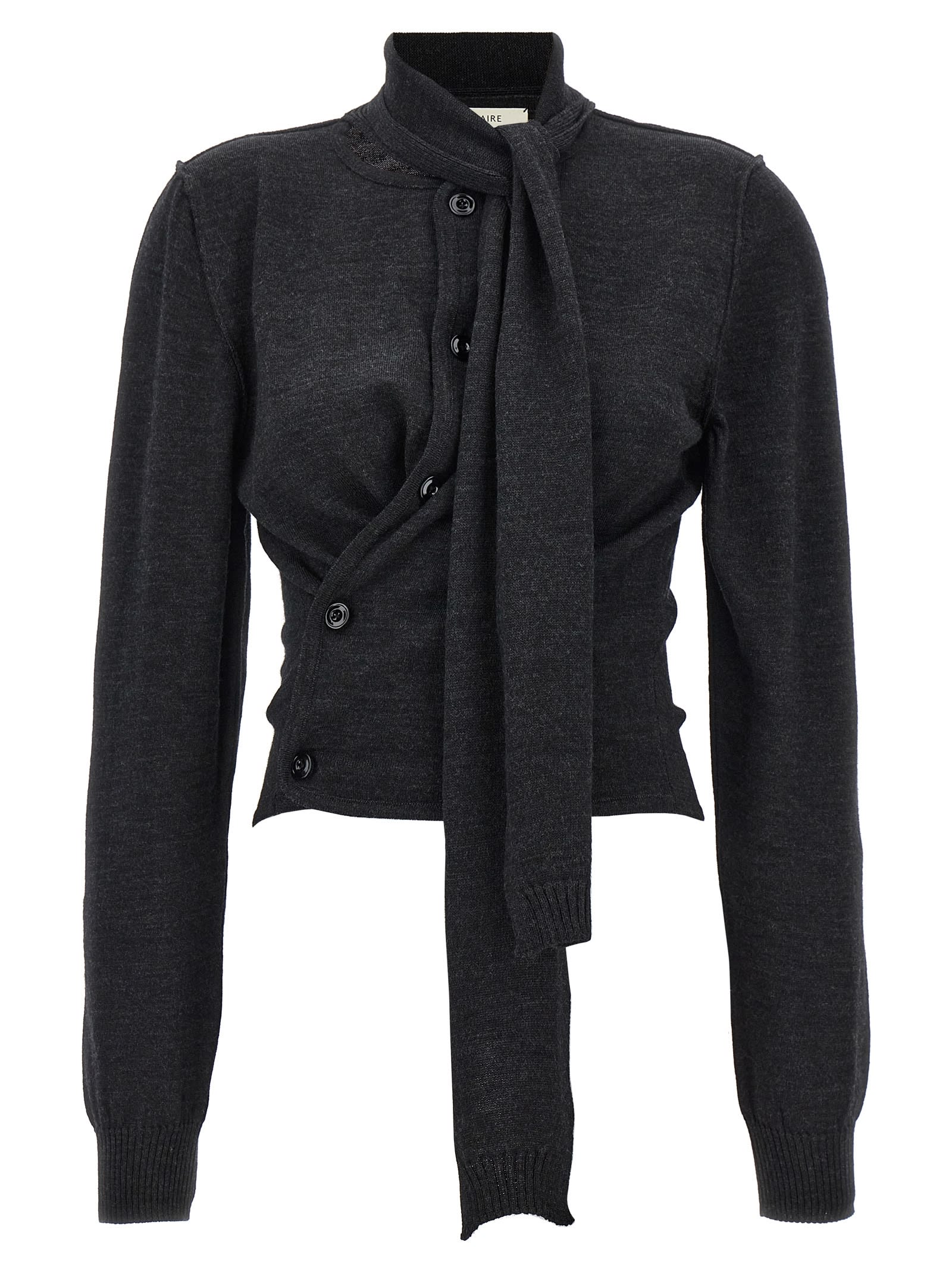 Lemaire Twisted Cardigan In Gray