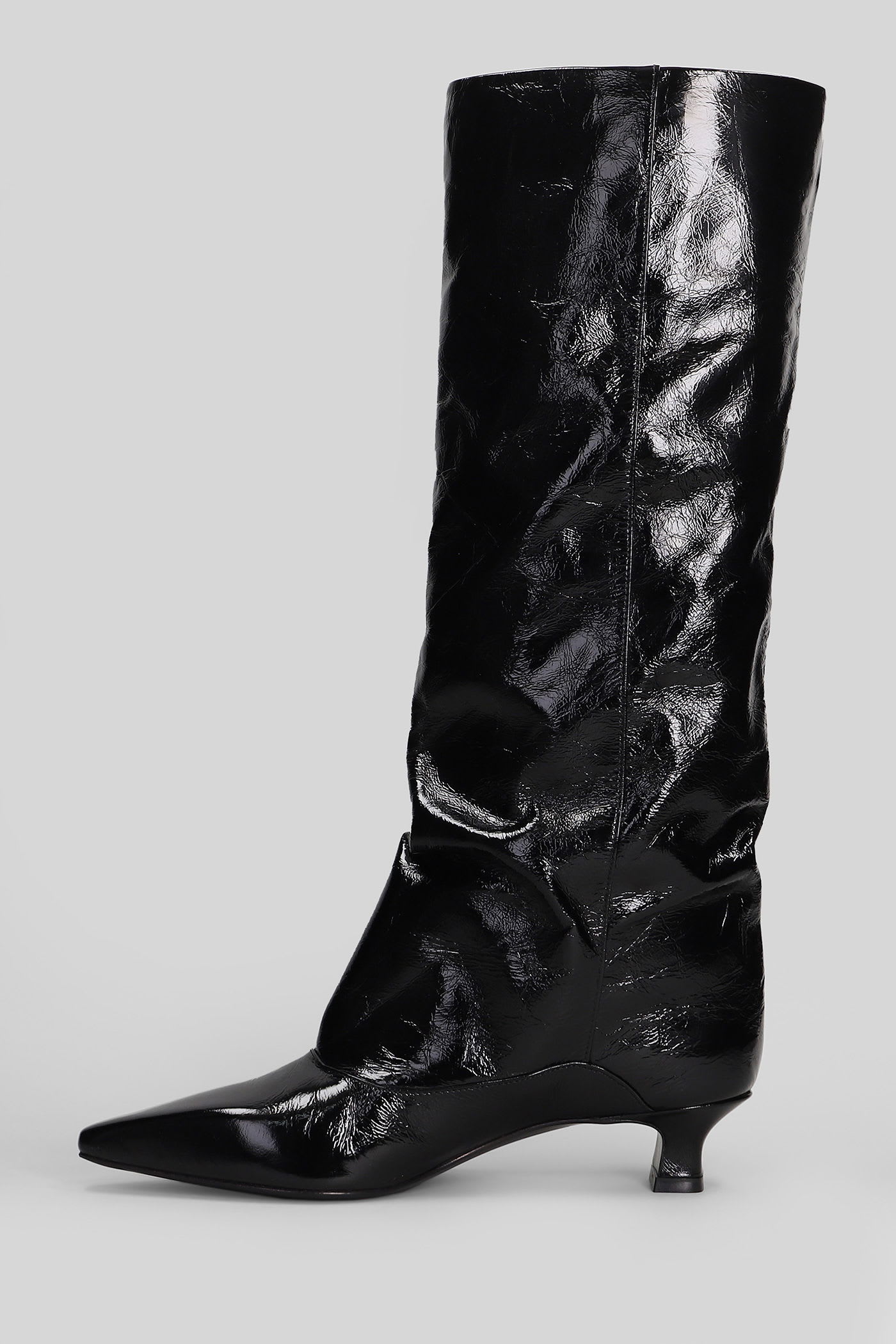 The Seller Low Heels Boots In Black Leather In Black