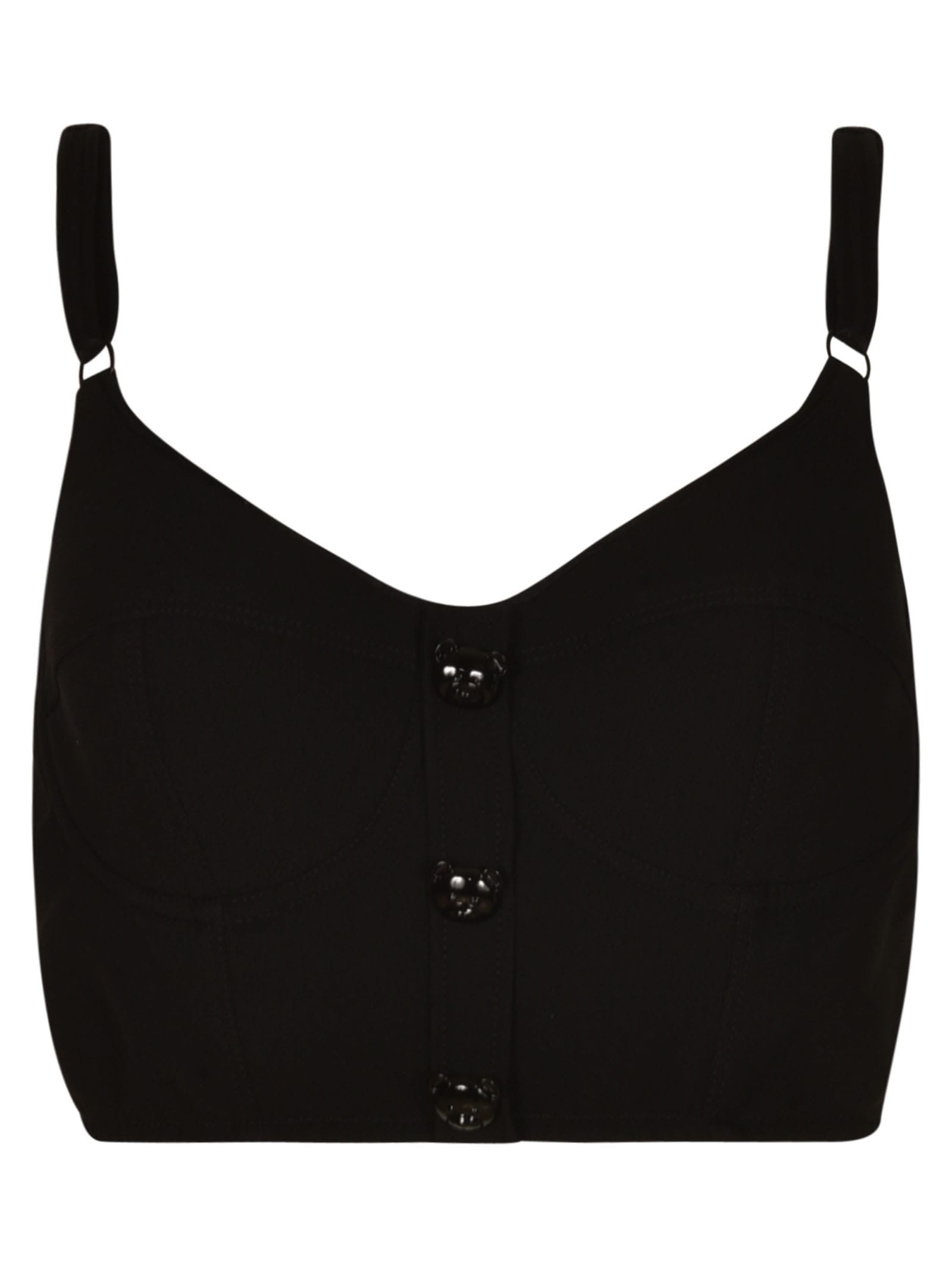 Shop Moschino Crepe Top In Black
