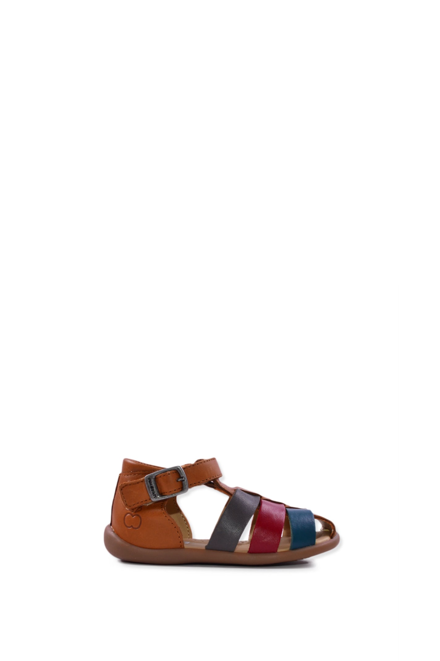 Pom D'api Kids' Sandals In Colored Leather In Brown