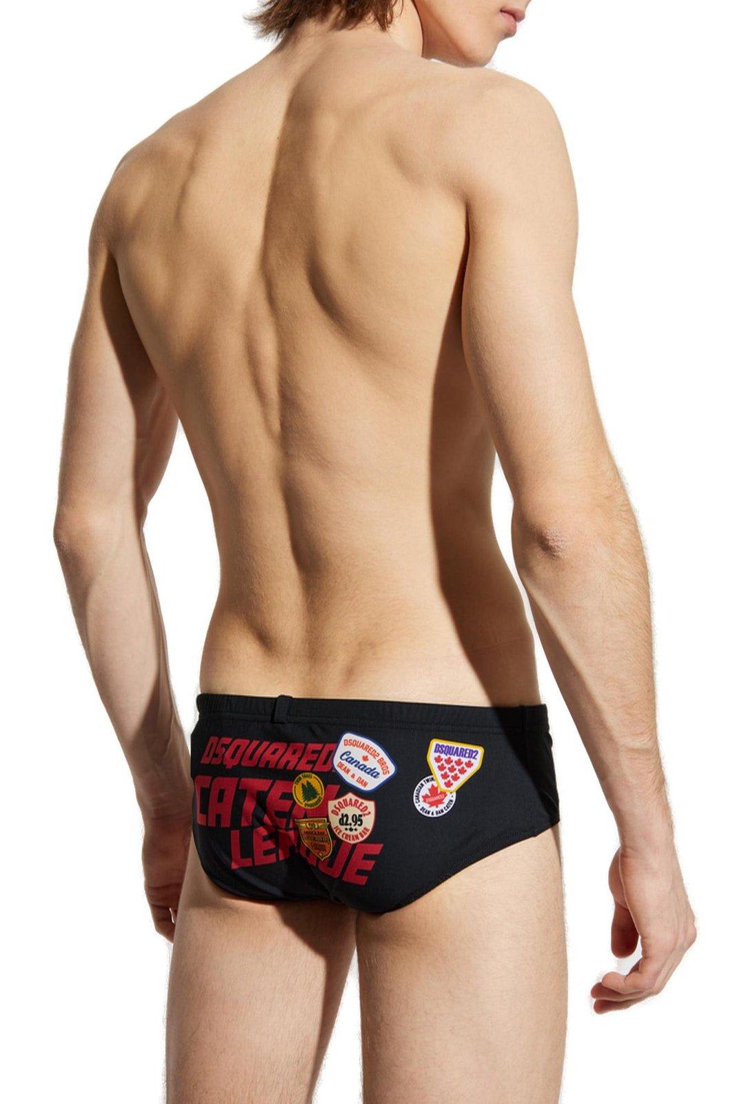 Shop Dsquared2 Logo-printed Swim Briefs
