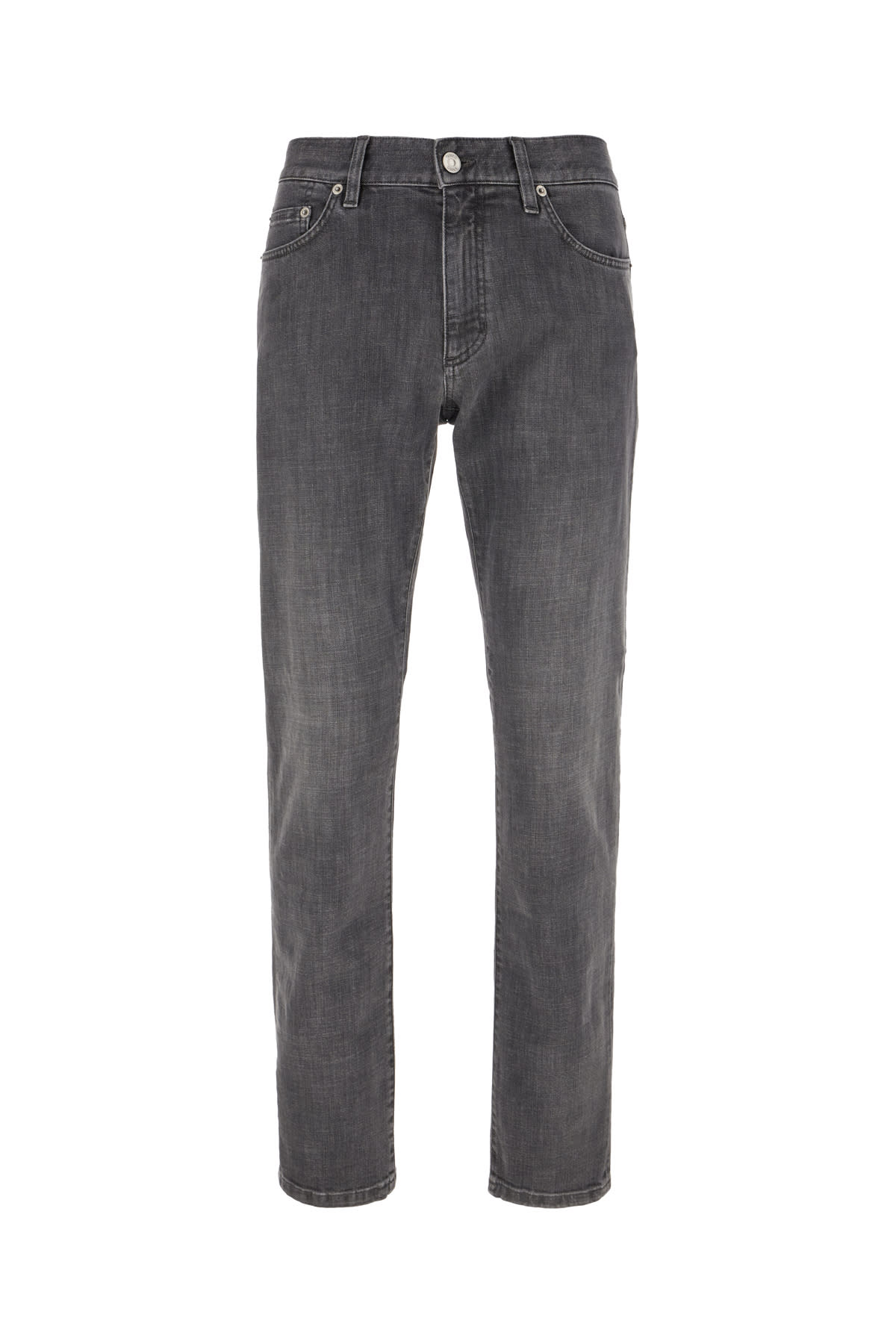 Zegna Grey Stretch Denim Jeans In Black