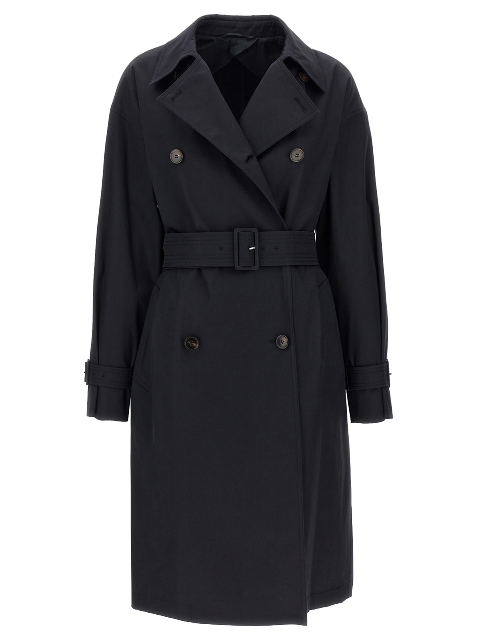 Max Mara Long-sleeved Windbreaker In Blue