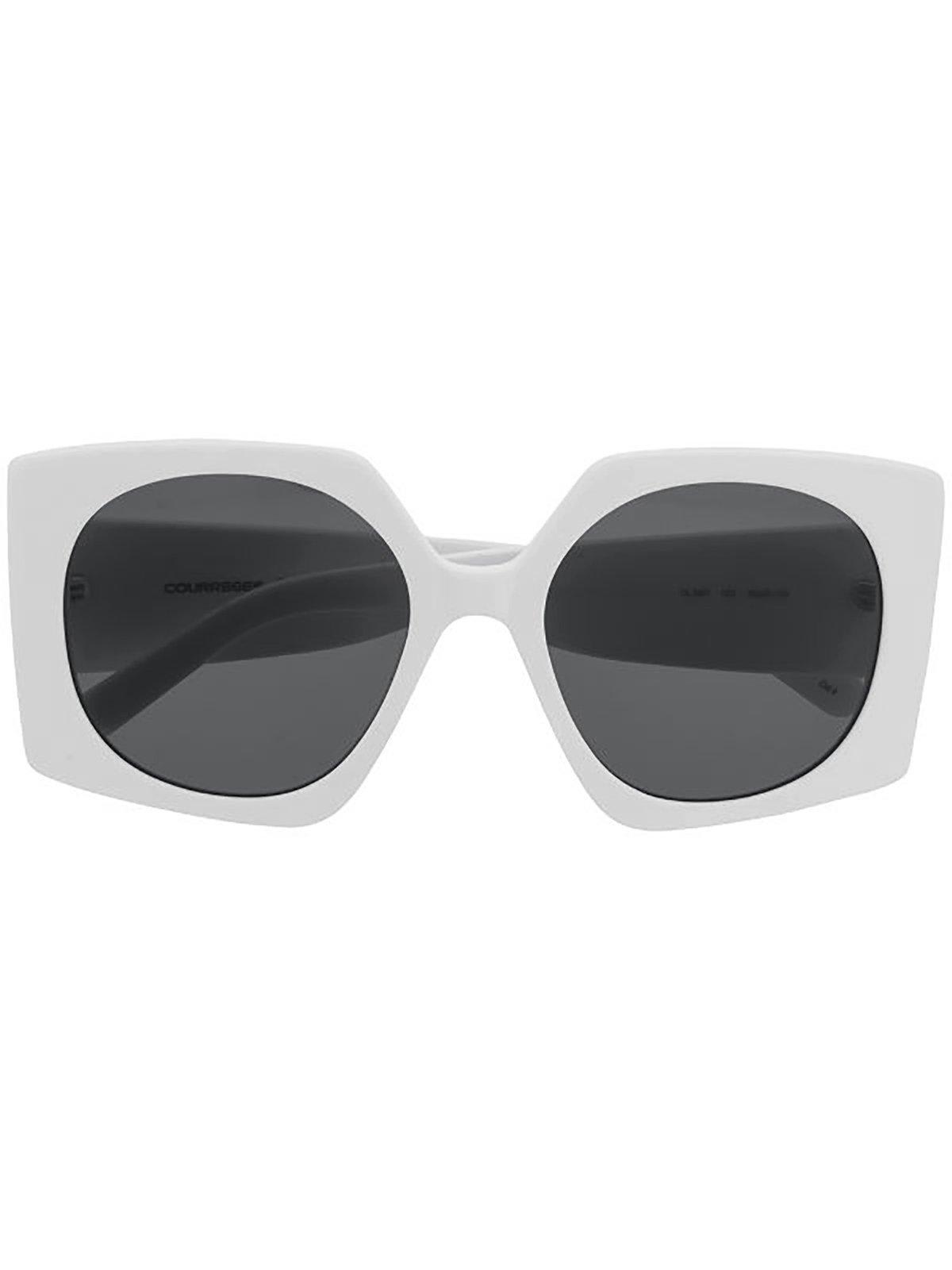 Courrèges Oversized Sunglasses In White