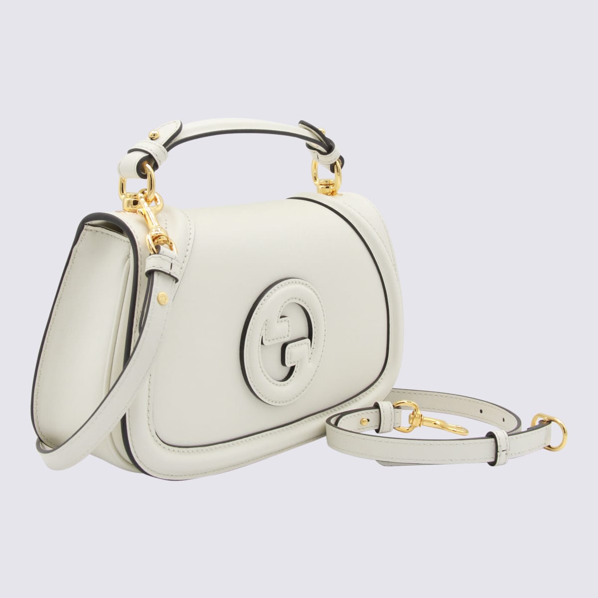 Gucci Medium Blondie Leather Cross Body Bag In White