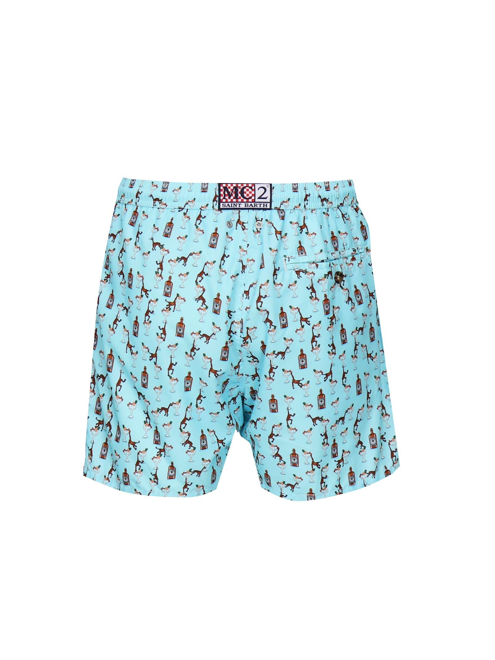 Mc2 Saint Barth Printed Swimsuit In Blue