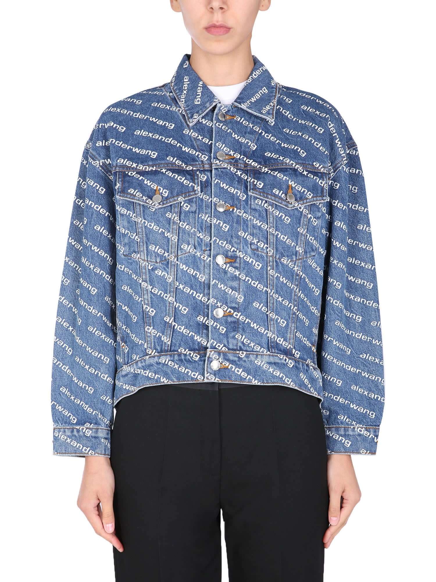 Photo of  Alexander Wang Jacket With All Over Logo- shop Alexander Wang jackets online sales