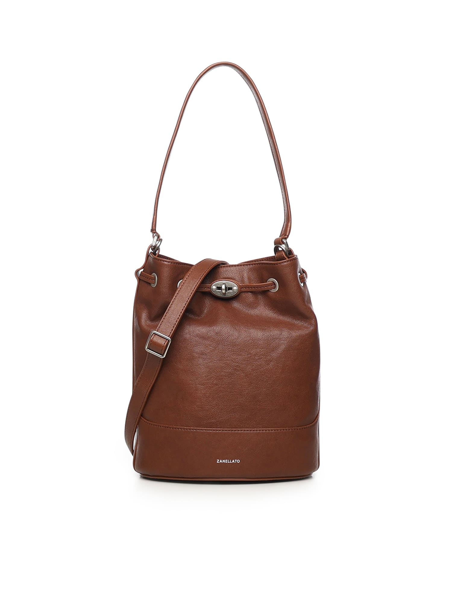 Zanellato Structured Shoulder Bag Featuring Adjustable Strap In Brown