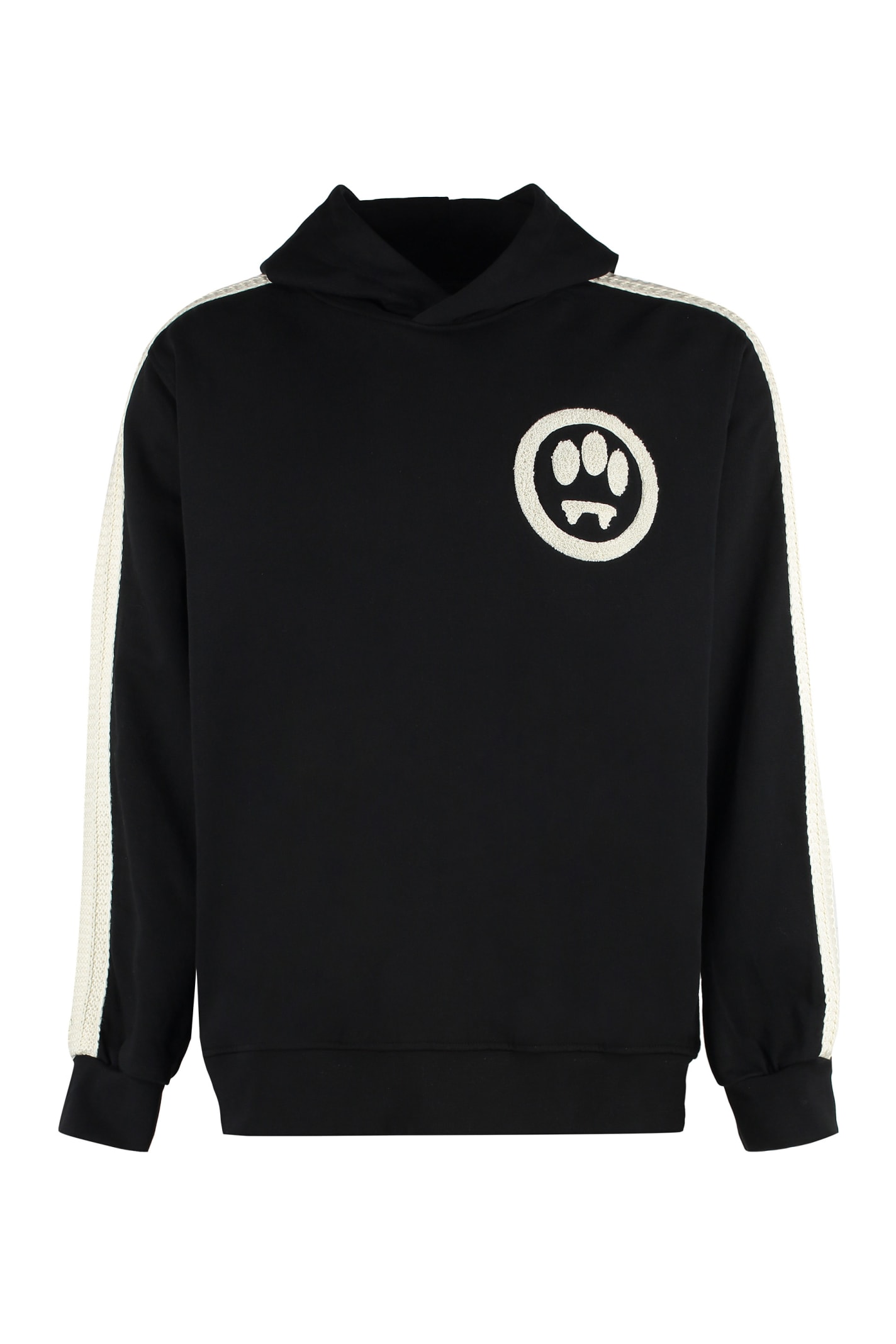 Shop Barrow Cotton Hoodie In Black