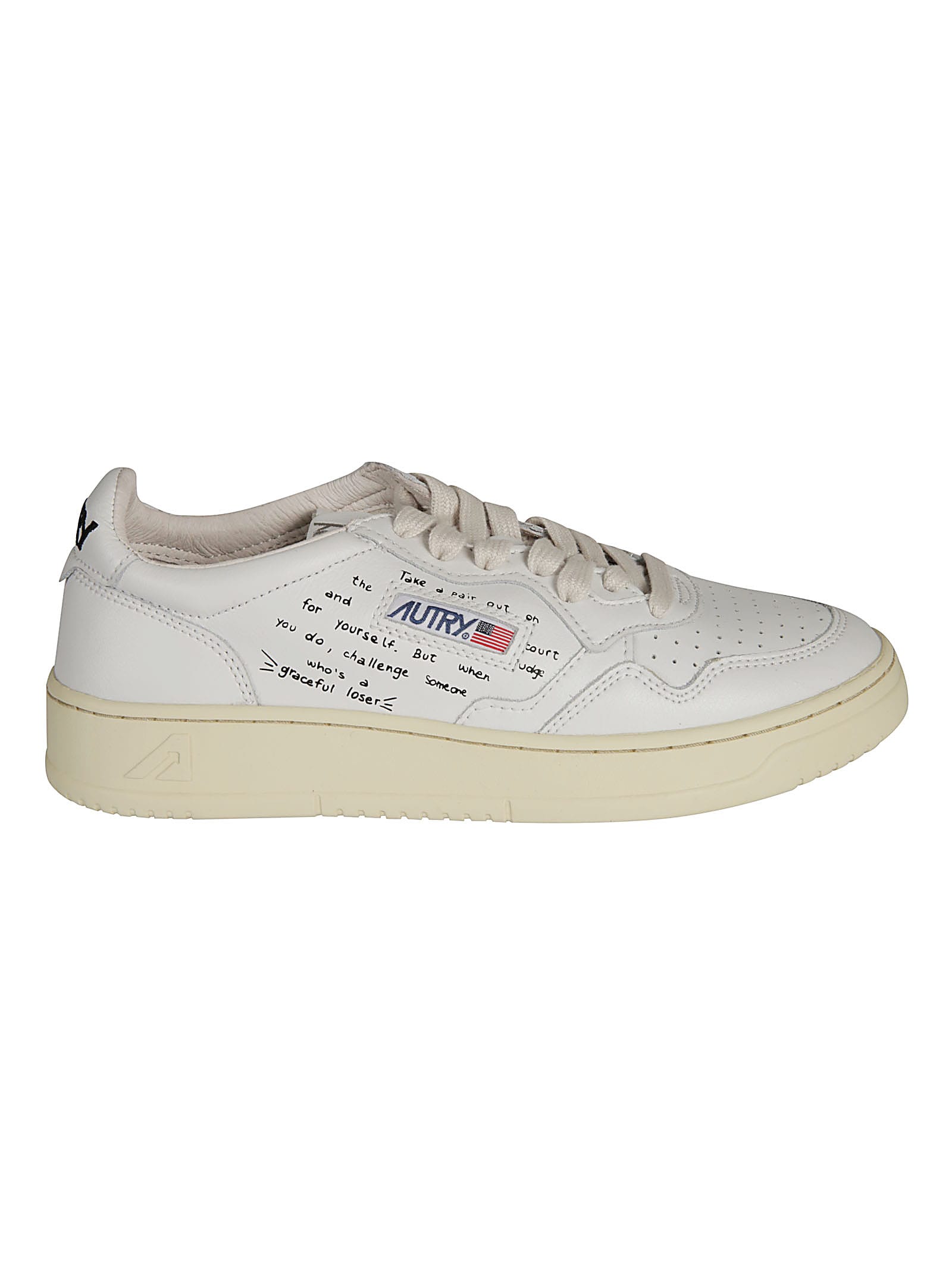 Autry Logo Patched Quote Sneakers