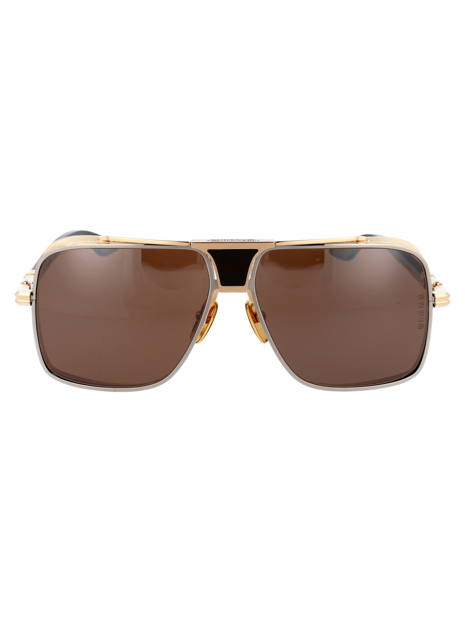 Dita Eplx.5 - Epiluxury Sunglasses In Gold Black Ebony E/ Lens Rim 1 Dark Brown Polarized Black Flash Mirror
