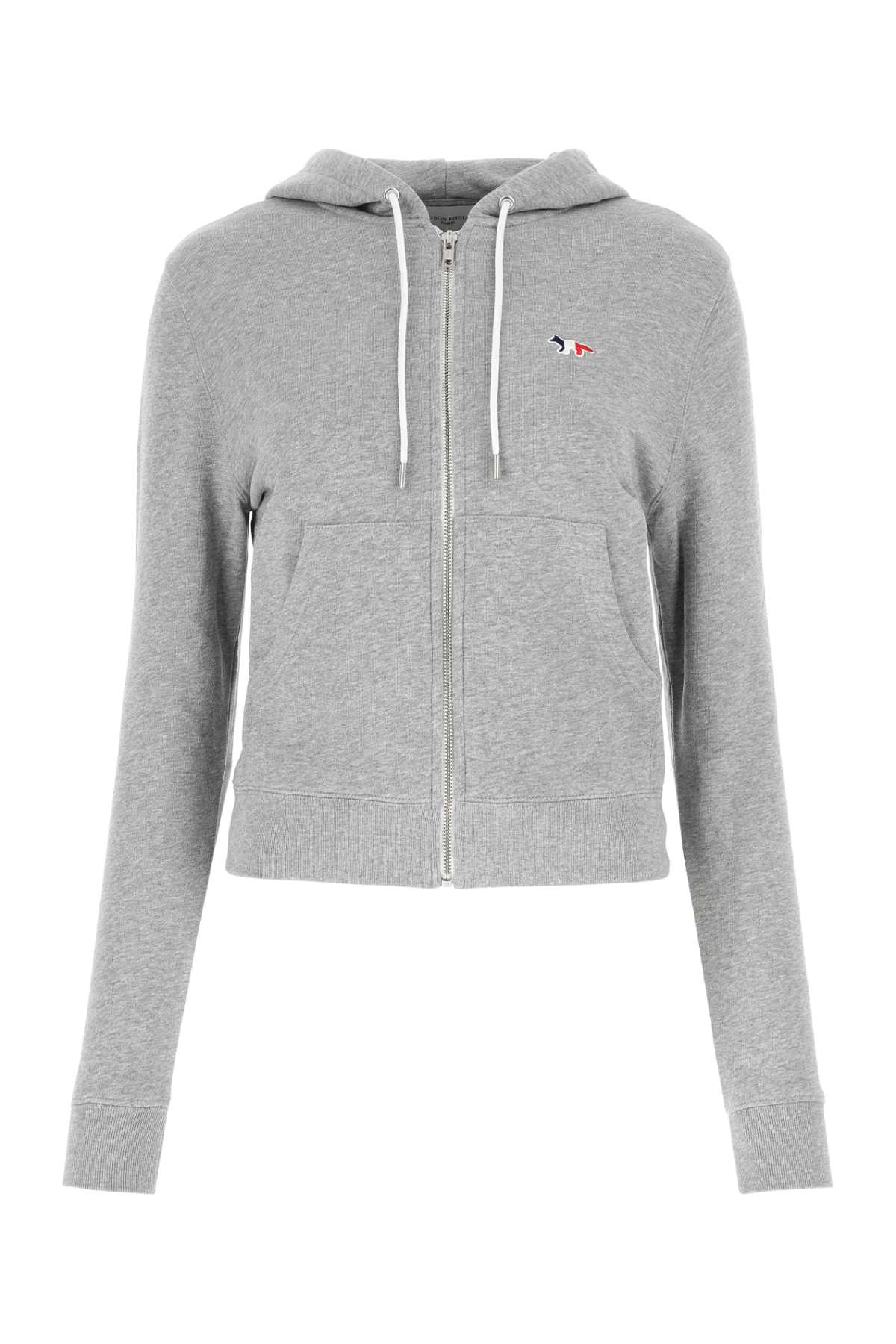 Maison Kitsuné Melange Grey Cotton Sweatshirt