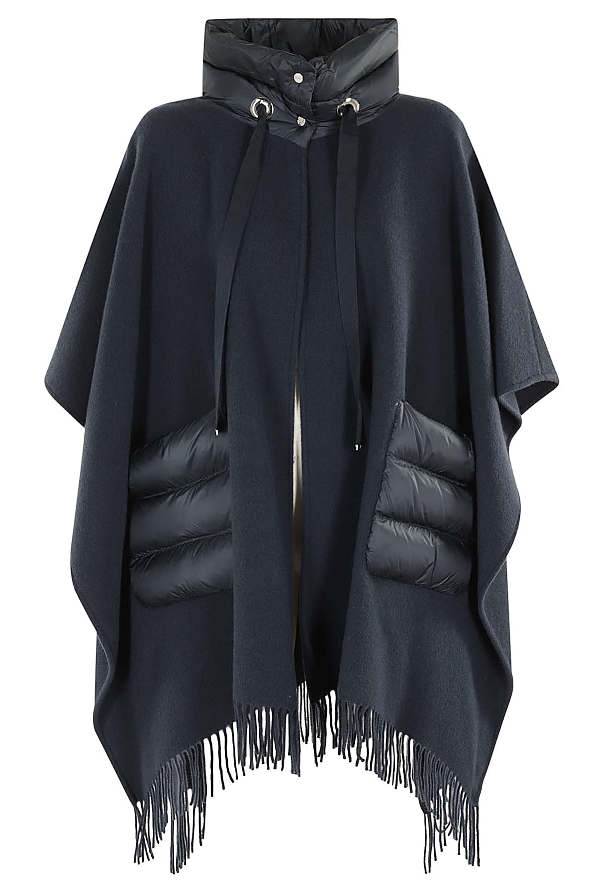 Shop Herno Poncho Warmy In Blu Navy