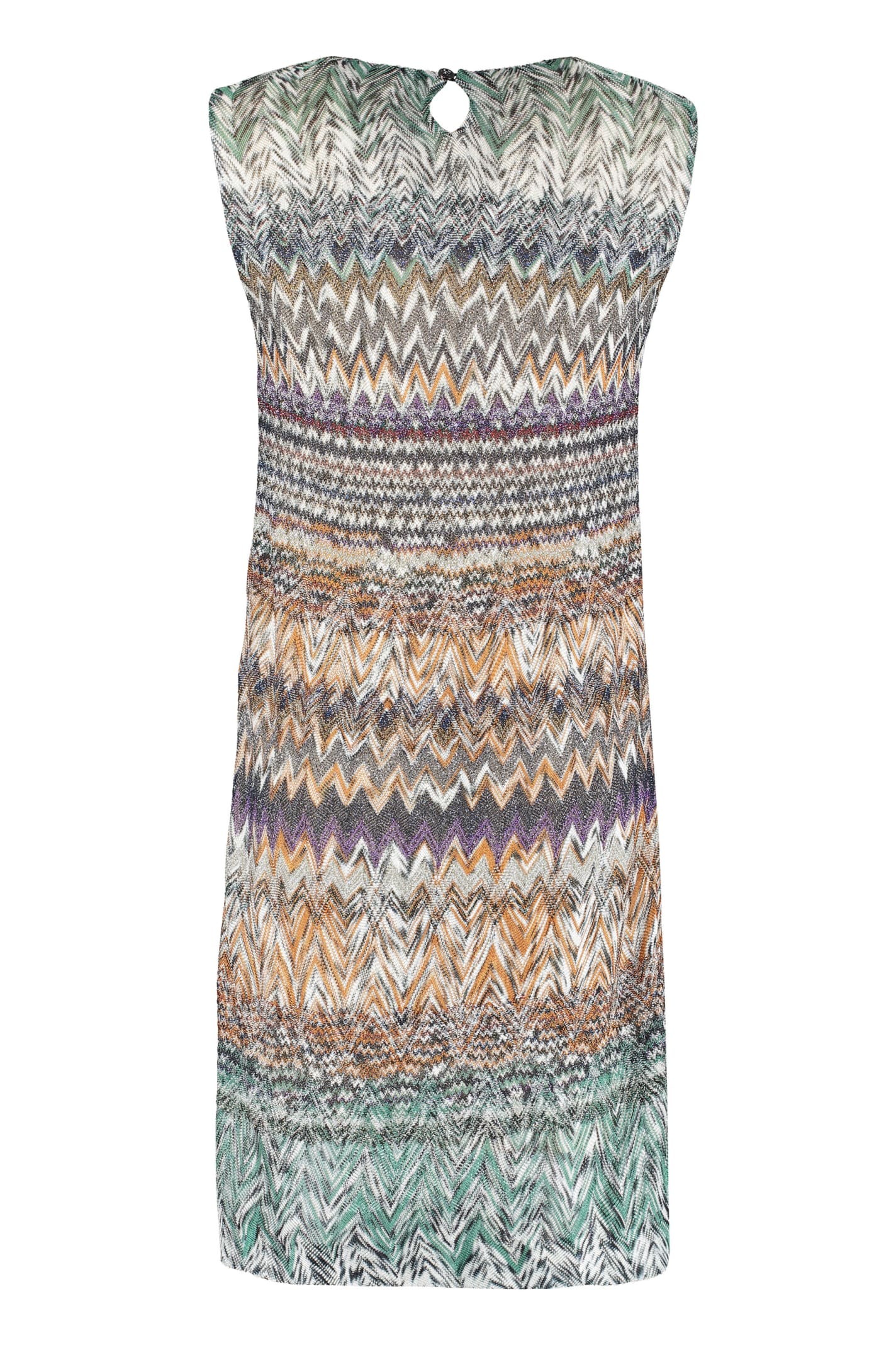 Shop Missoni Chevron Knit Dress In Multicolor