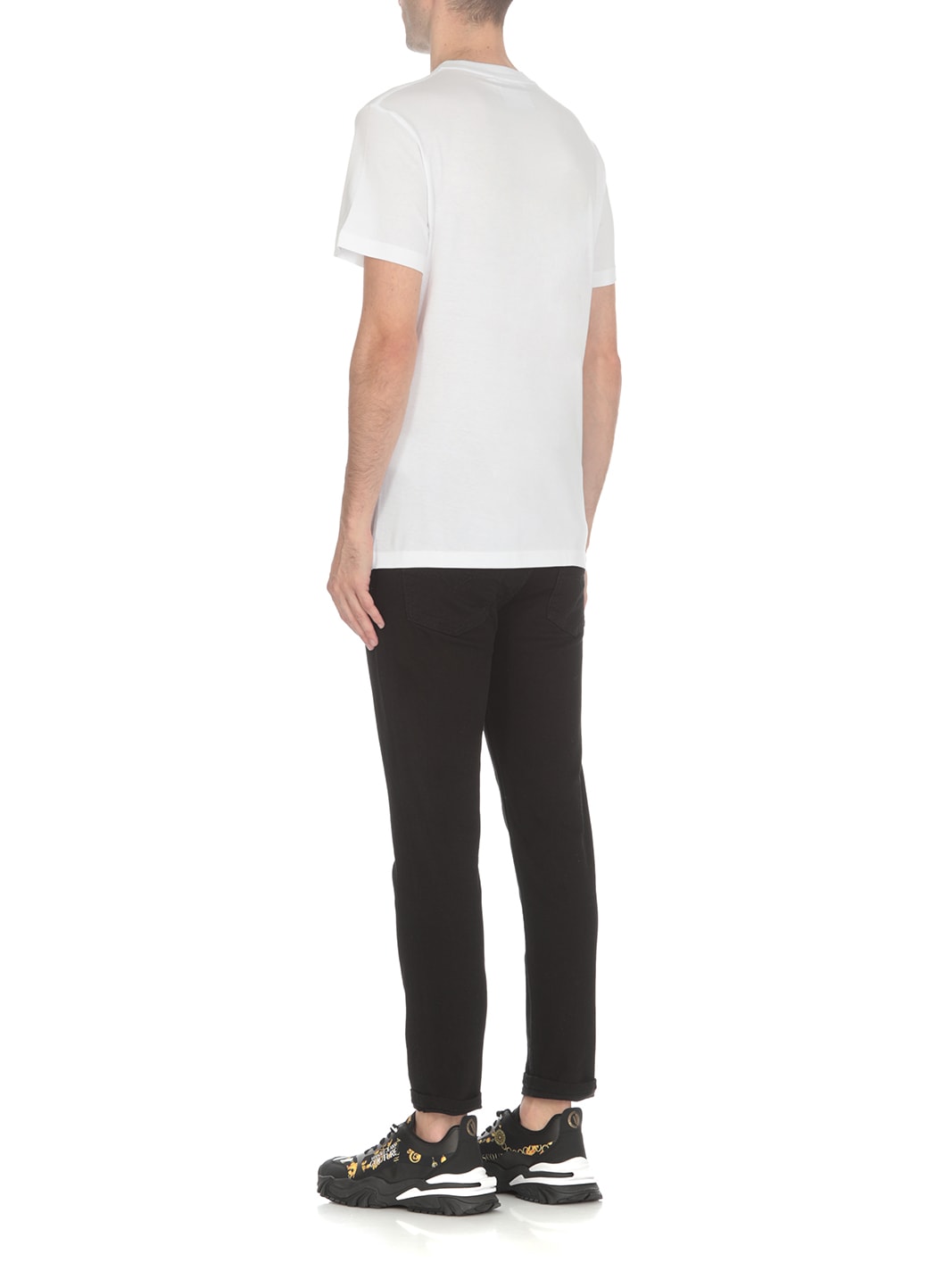 Shop Versace Jeans Couture V-emblem T-shirt In White