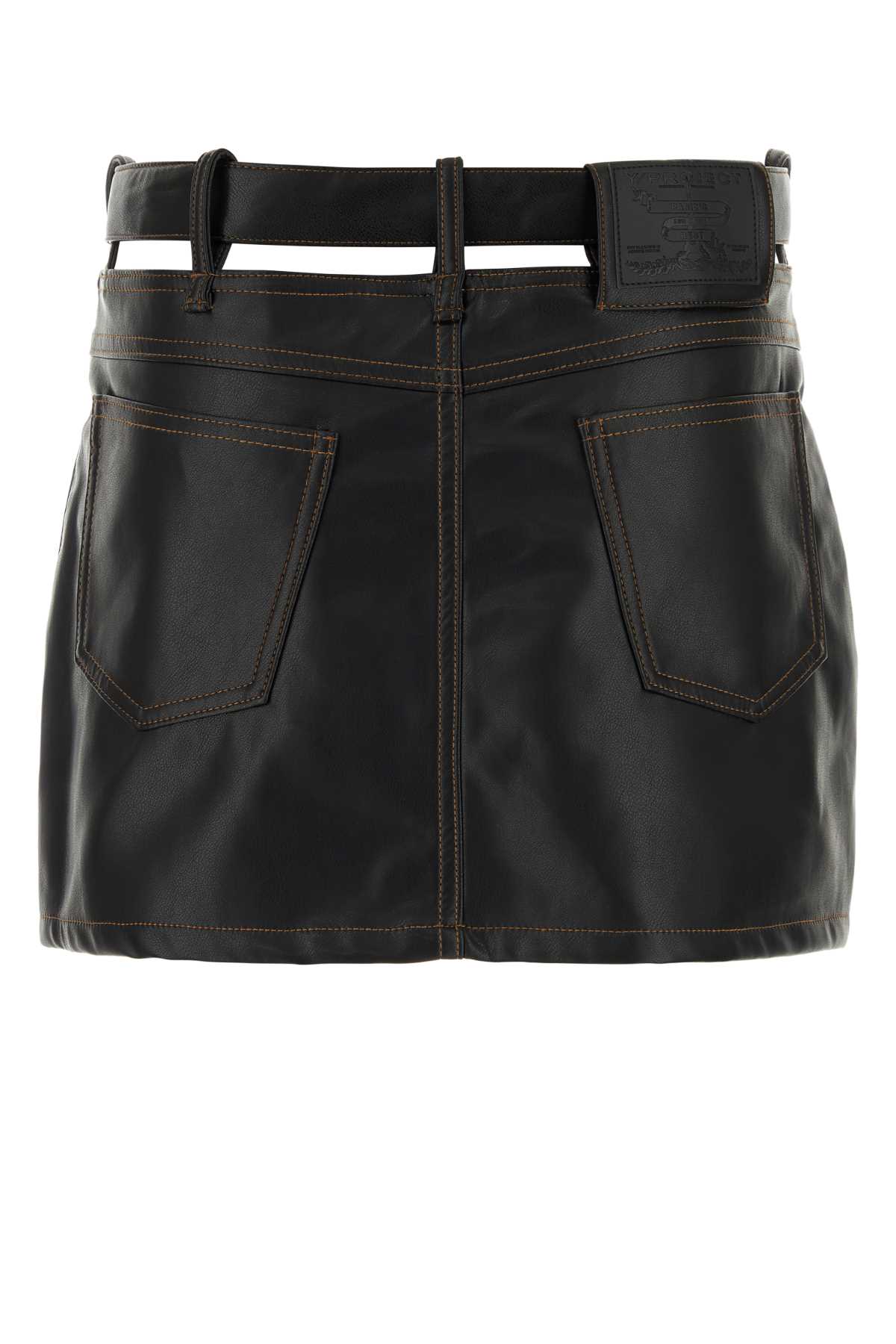 Shop Y/project Black Denim Mini Skirt