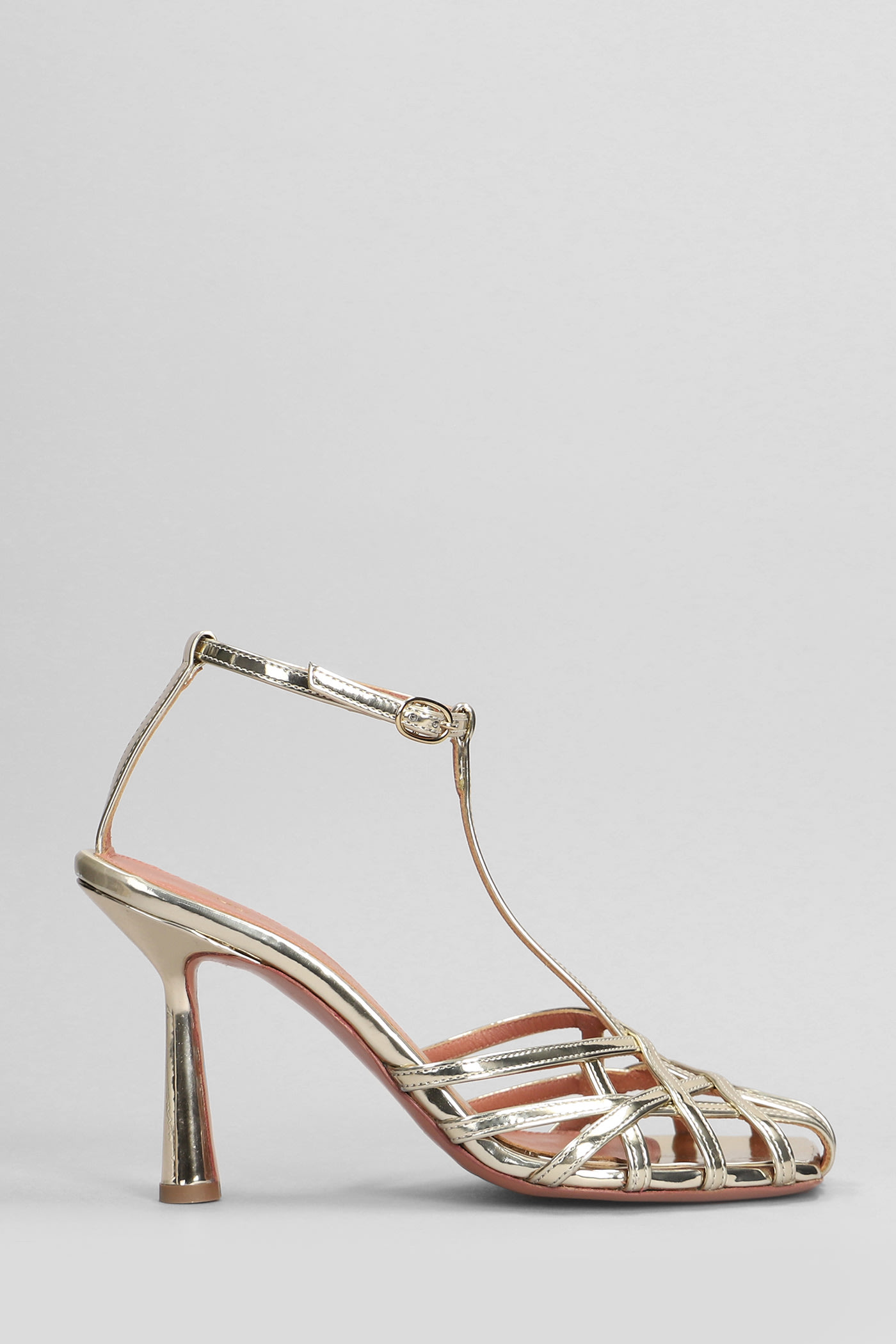 Lidia Sandals In Platinum Leather