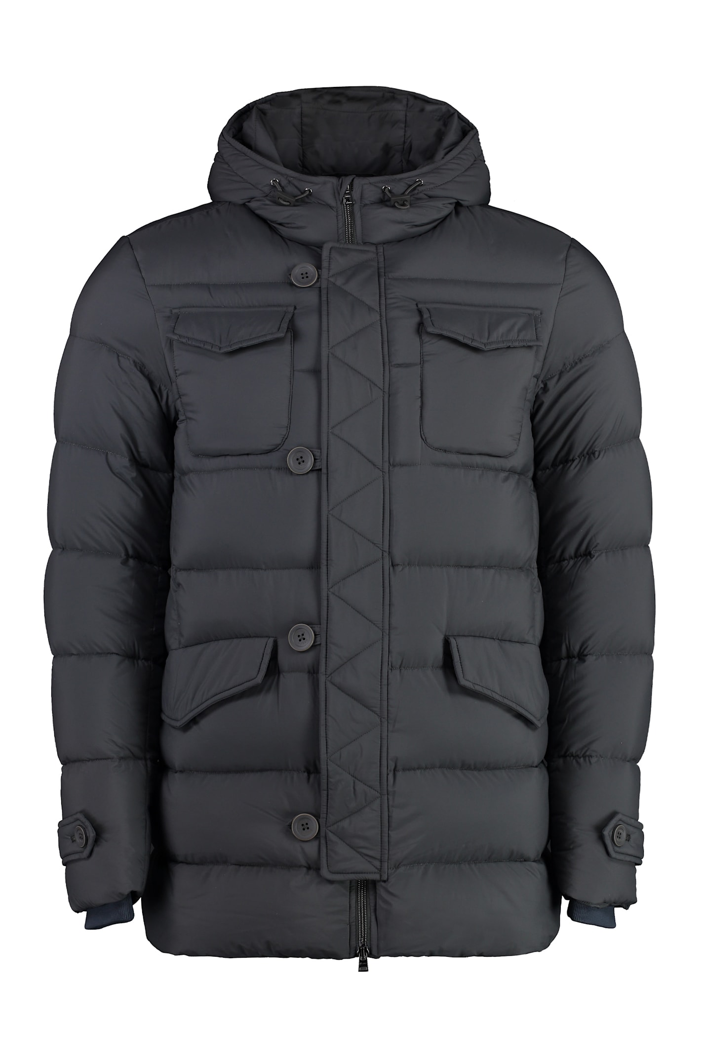 Shop Herno L Eskimo Hooded Down Jacket In Grey