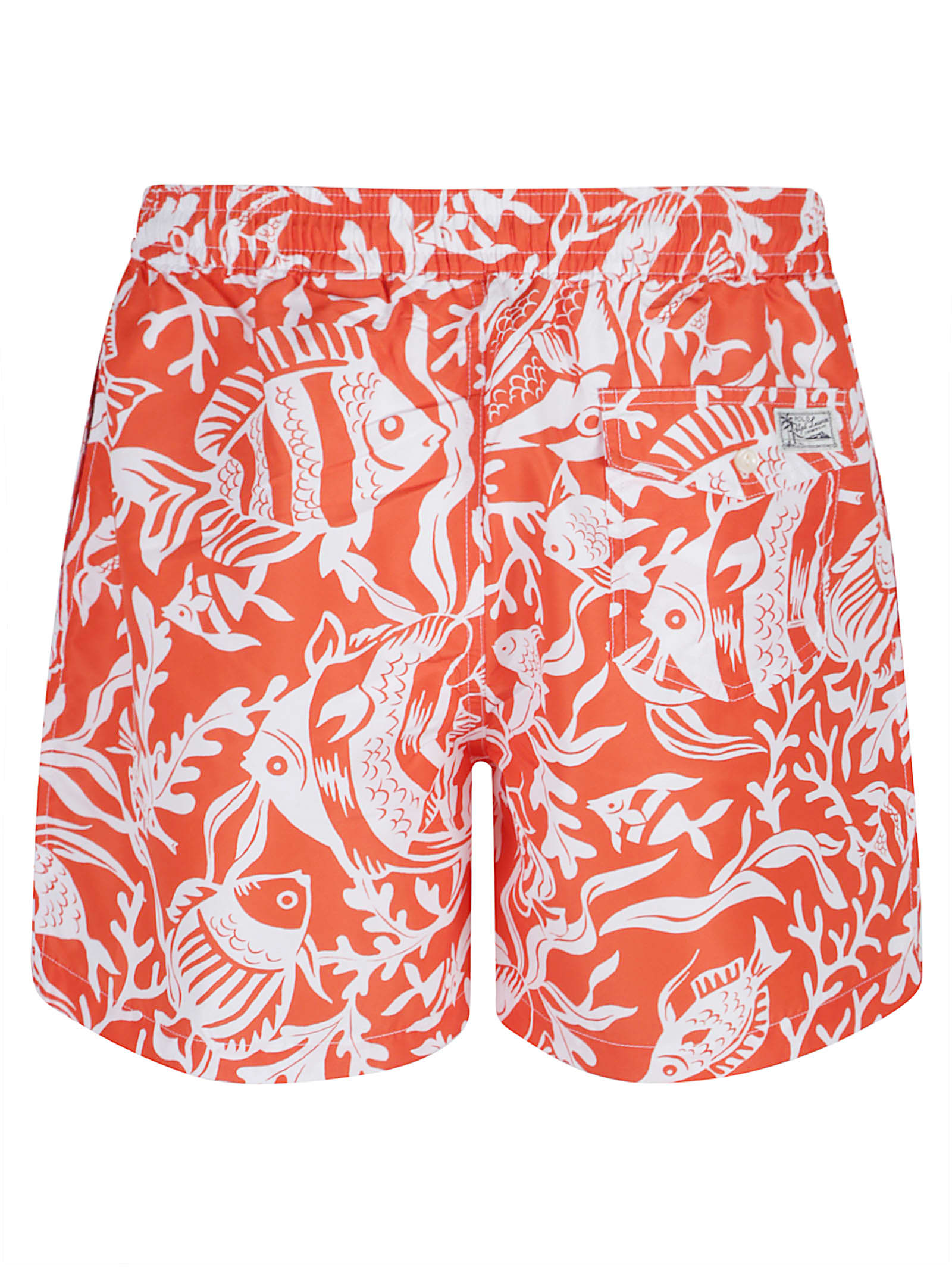 Polo Ralph Lauren Drawstring Traveler Classic Swim Trunks In Orange