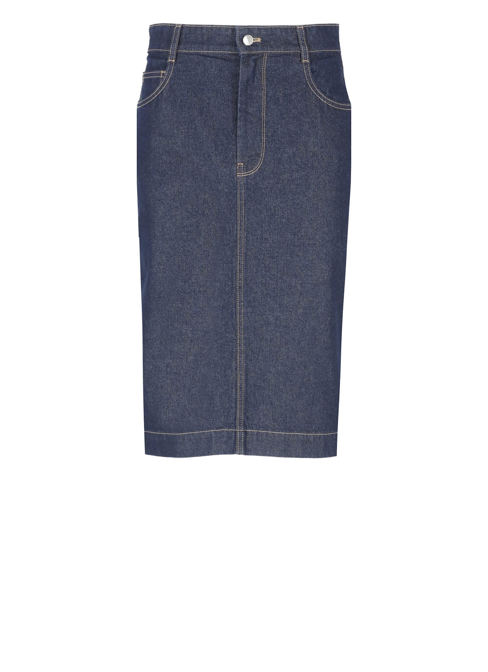 Maison Kitsuné Straight Denim Skirt