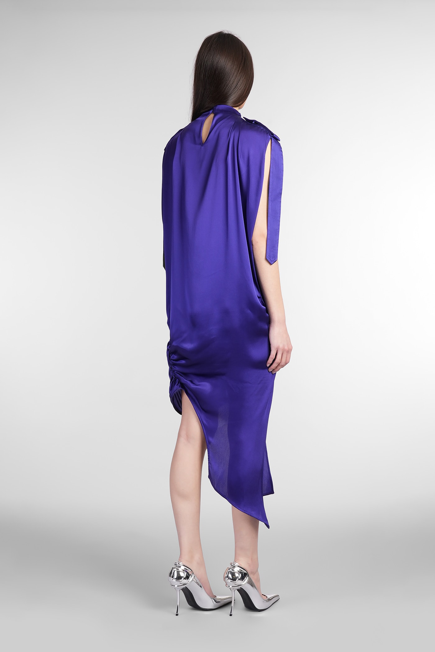 Off-white Dress In Viola Acetate In Viola