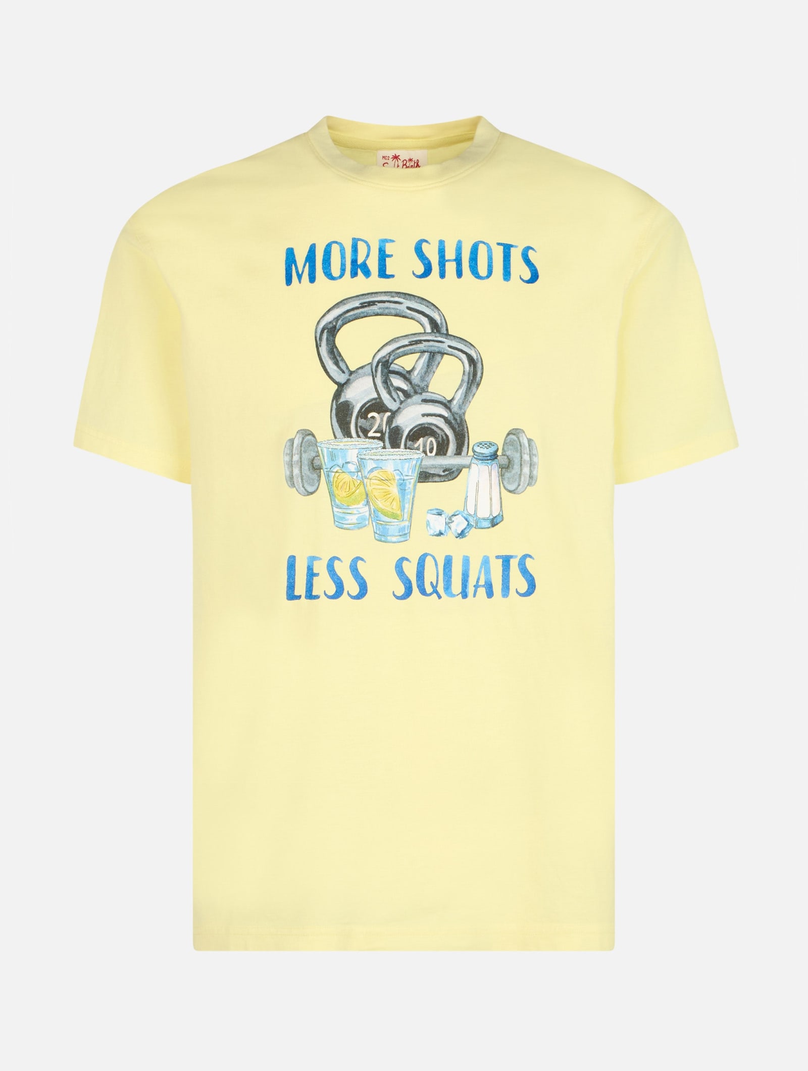 Mc2 Saint Barth Logo-embroidered Cotton T-shirt In Yellow
