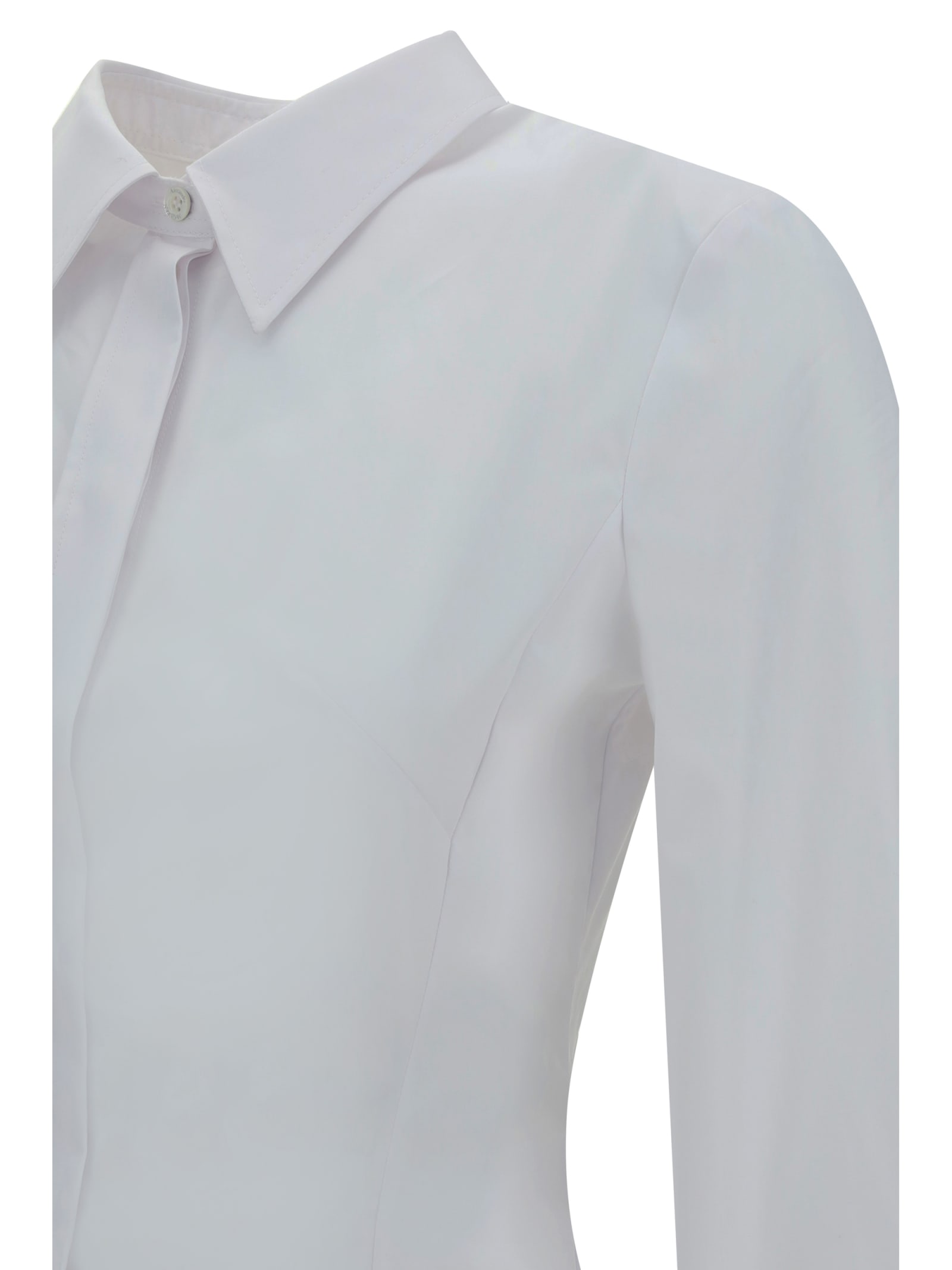 Shop Alexander Mcqueen Pleatd Peplum Shirt In Optical White