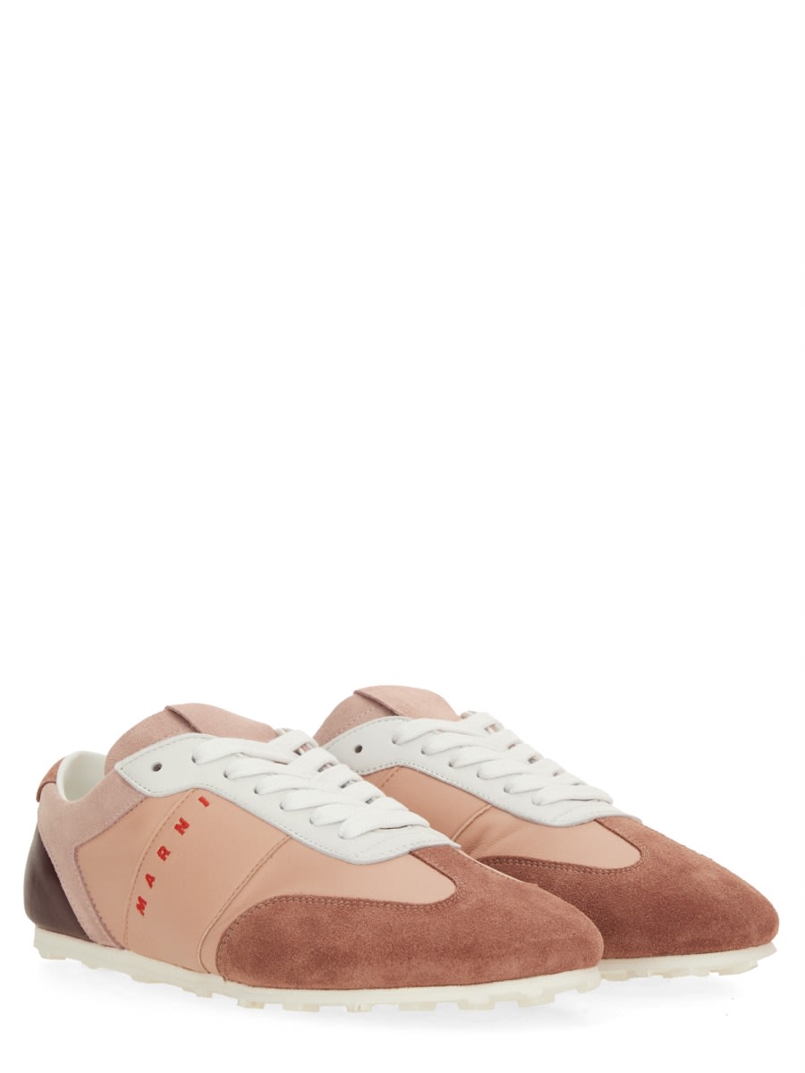 Marni Leather Sneaker In Brown