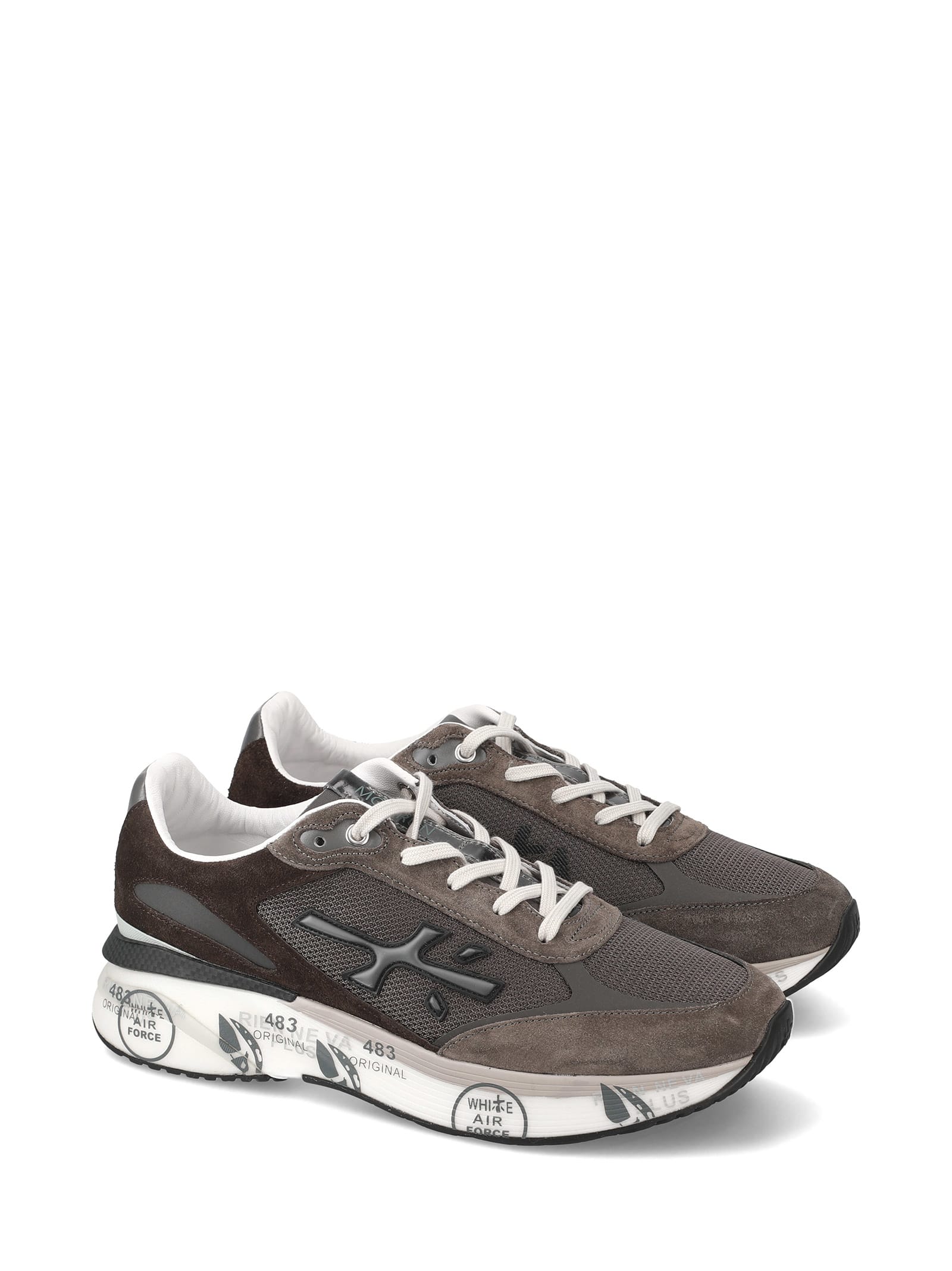 Shop Premiata Sneaker Moerun 6446 Dark Brown Men In Moro Grigio