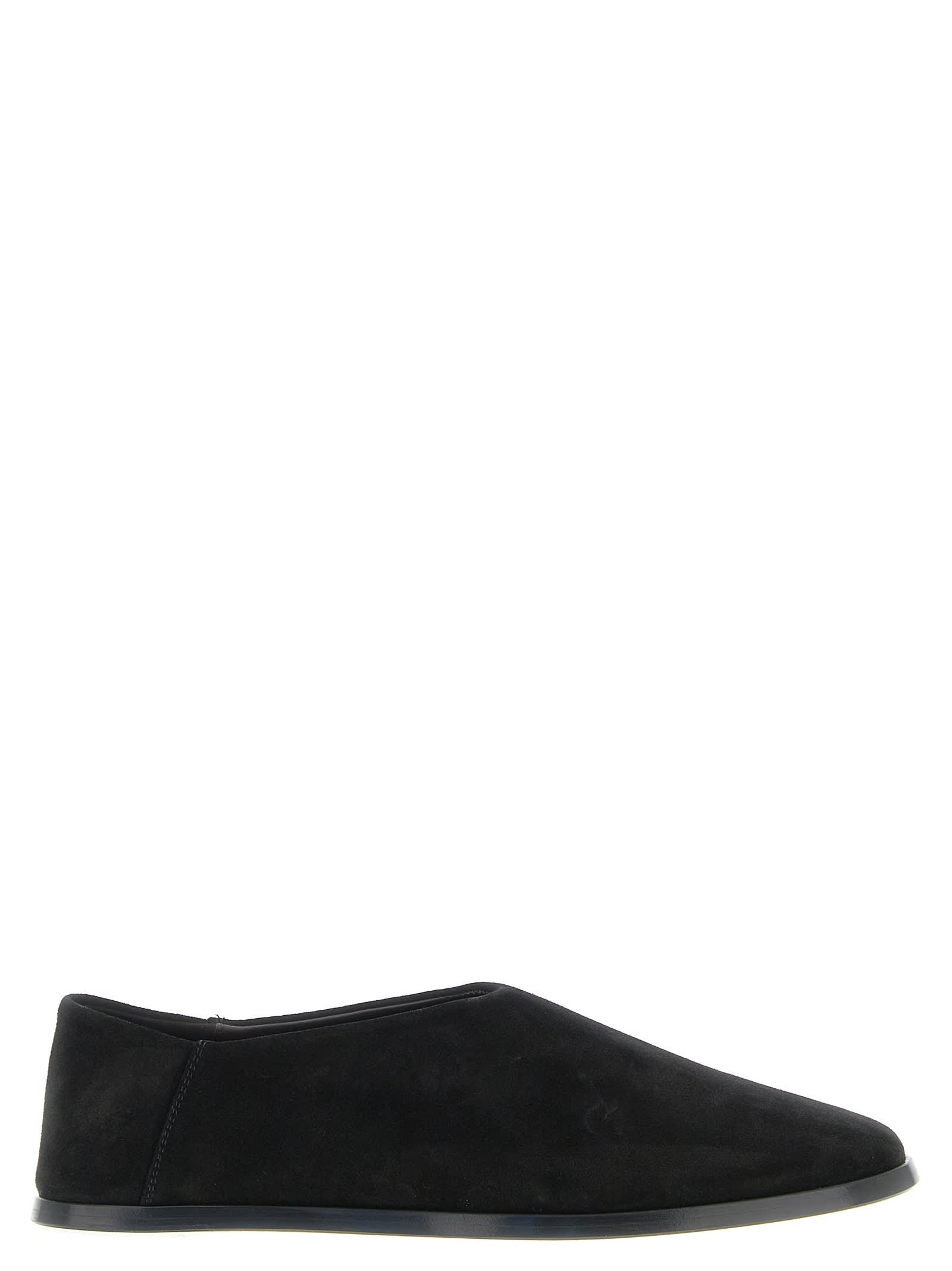 Fear Of God Suede Slip On Flat Shoes Brown In Black