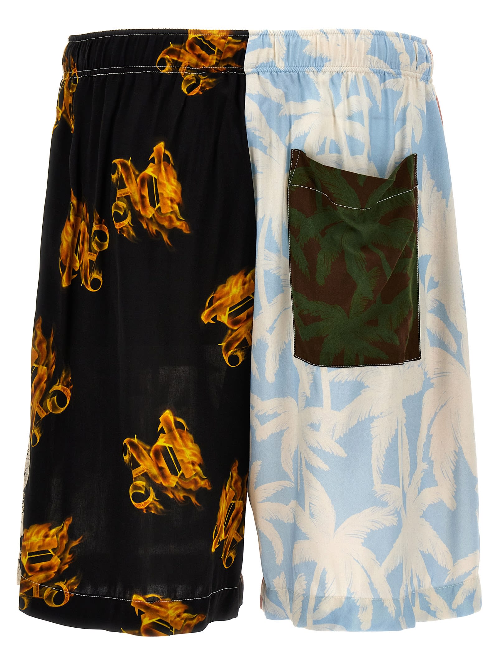 Shop Palm Angels Patchwork Palms Bermuda Shorts In Multicolor