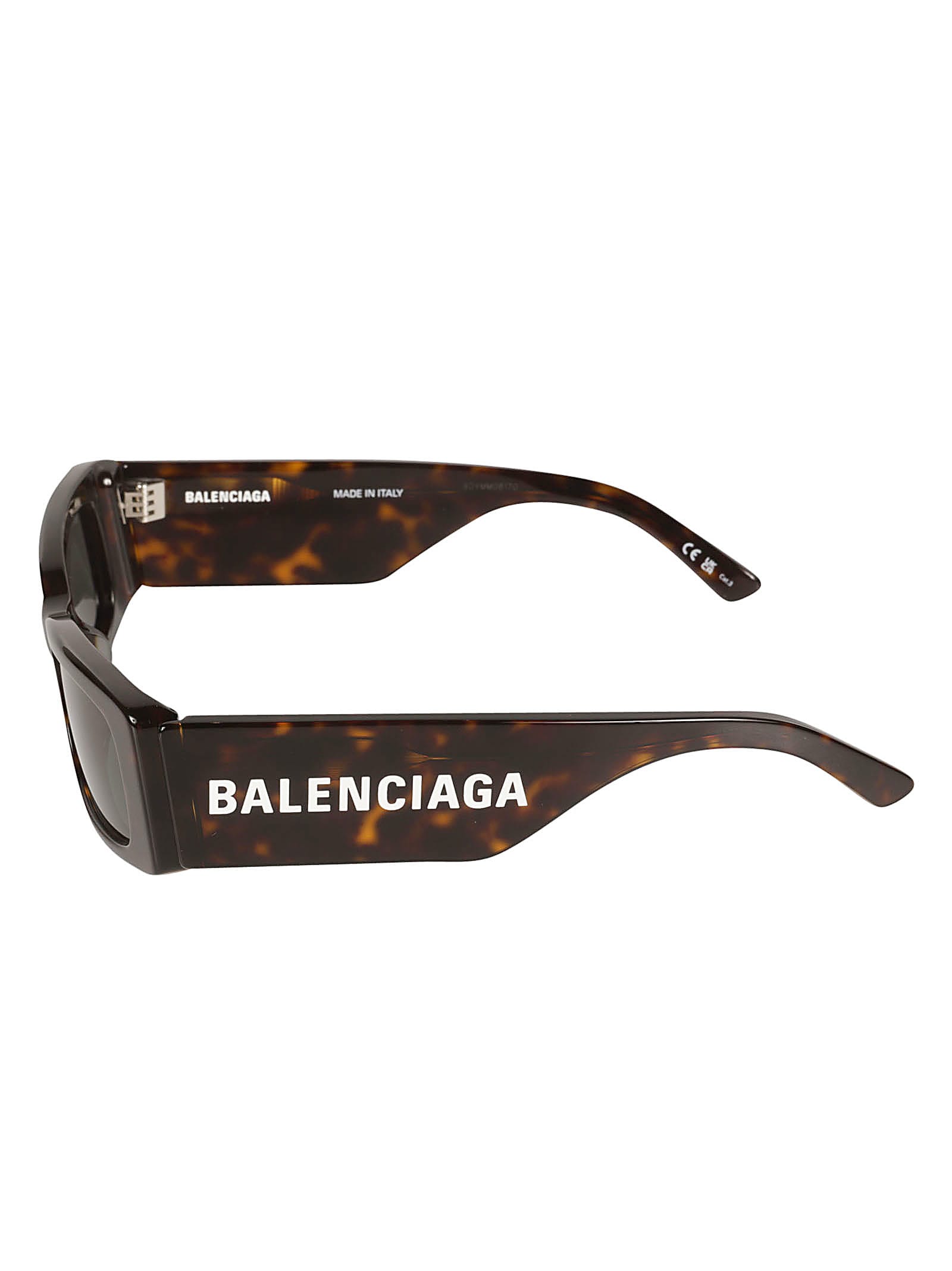 Balenciaga Flame Effect Rectangular Sunglasses In Havana/green | ModeSens