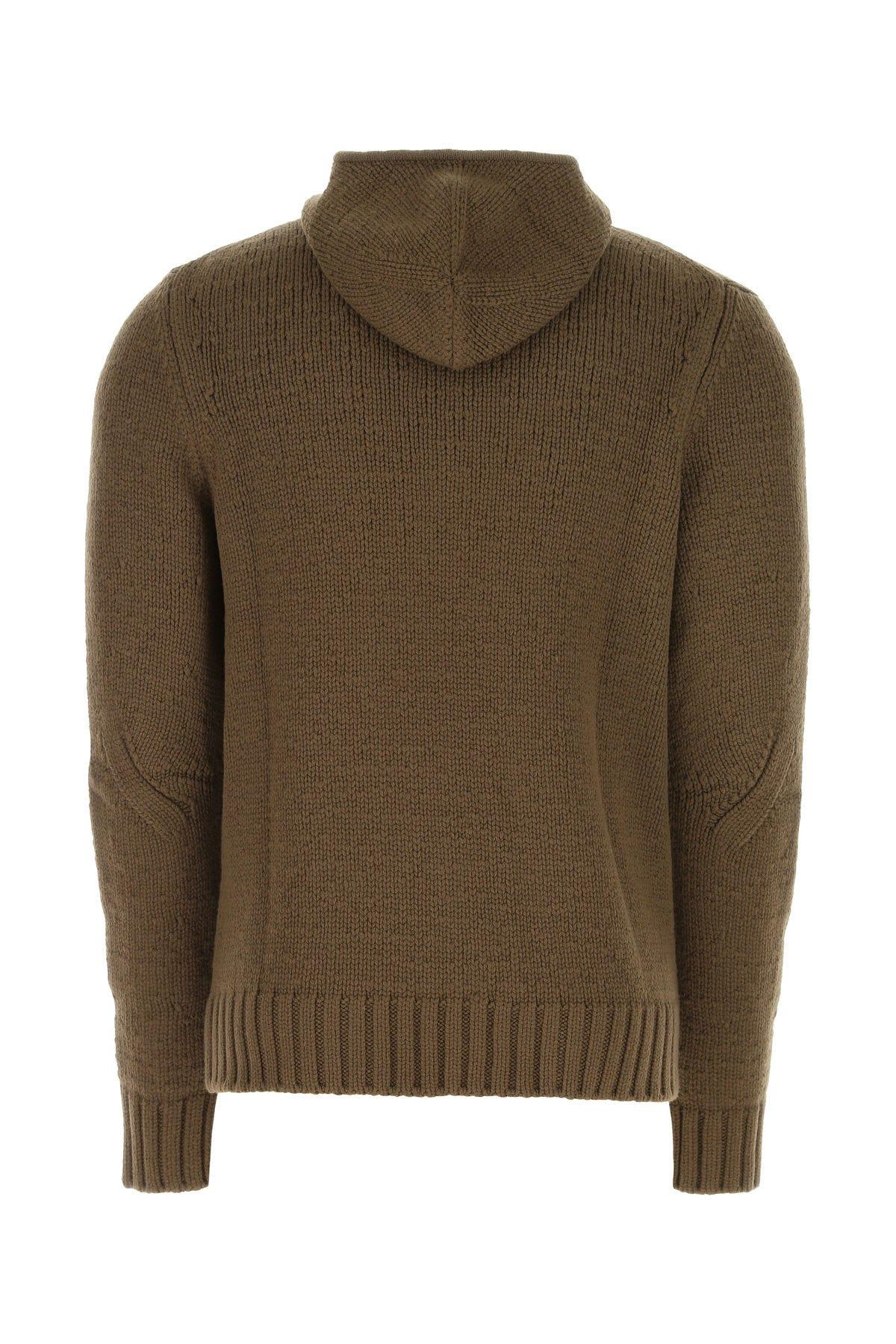 Shop Bottega Veneta Mud Wool Blend Sweater In Beige