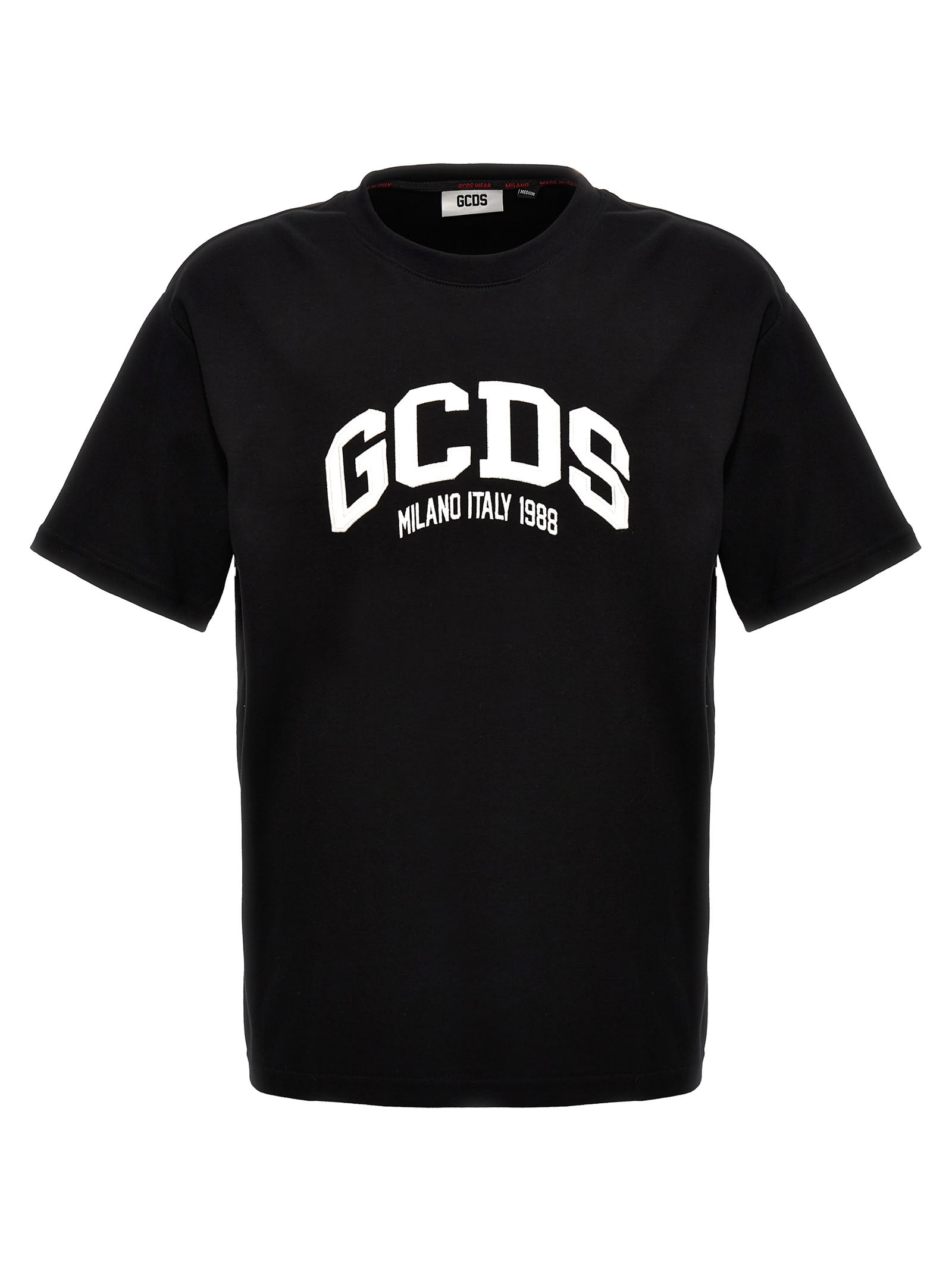 Shop Gcds Logo Embroidery T-shirt In White/black