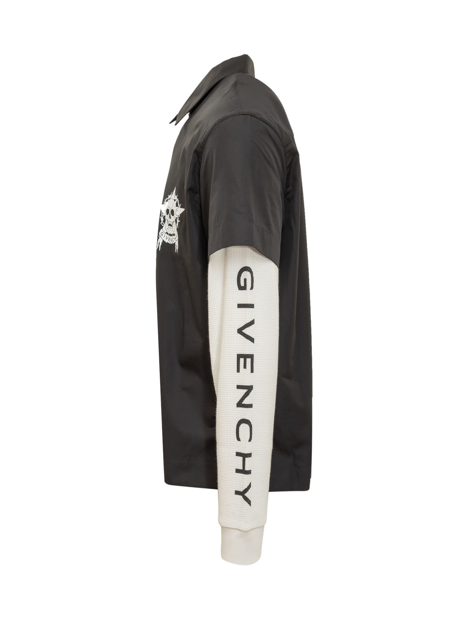 Givenchy Black And White Shirt With Double Layered Design In Black
