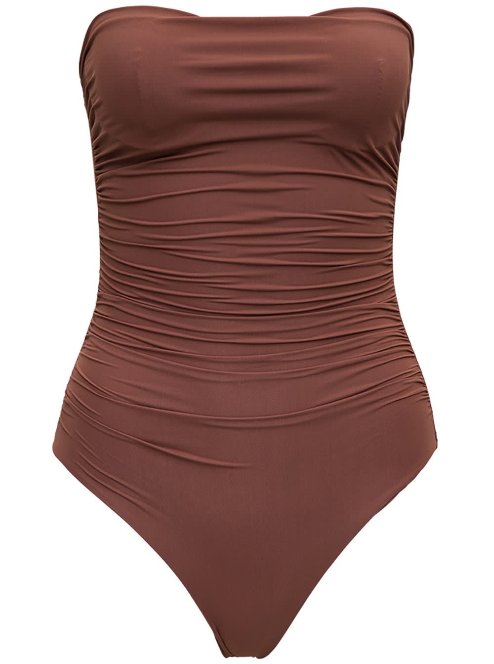 Le Petit Réve Strapless Brown One-piece Swimsuit