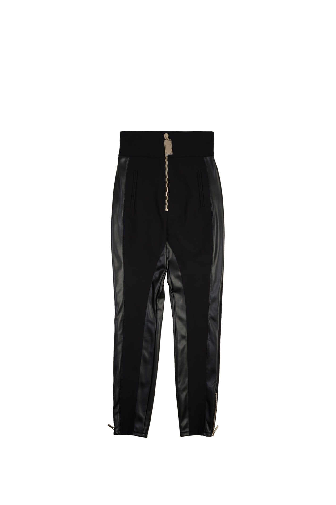Elisabetta Franchi Faux Leather Equestrian Style Trousers