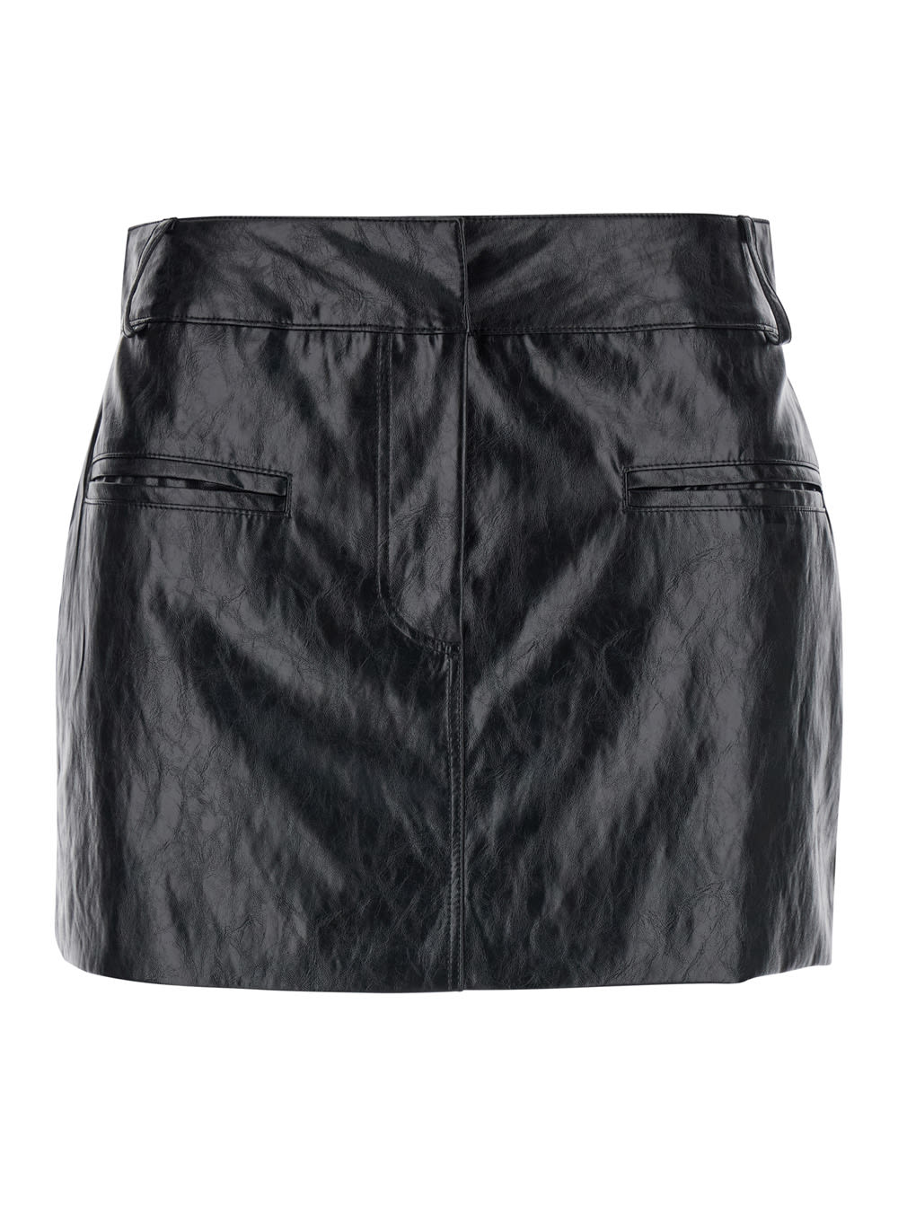 Shop Federica Tosi Black Miniskirt With Belt Loops In Tech Fabric Woman