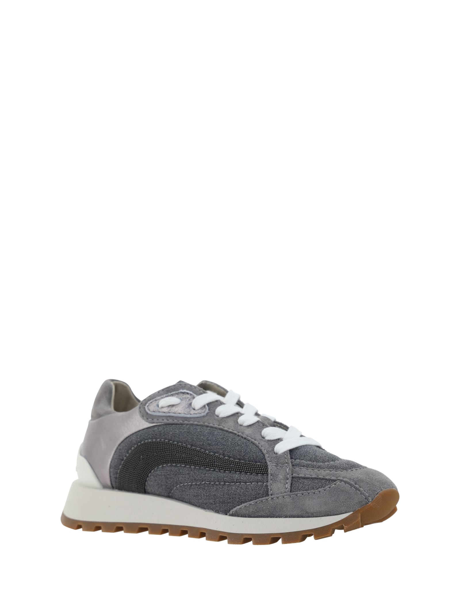 Shop Brunello Cucinelli Sneakers In Grigio Medio