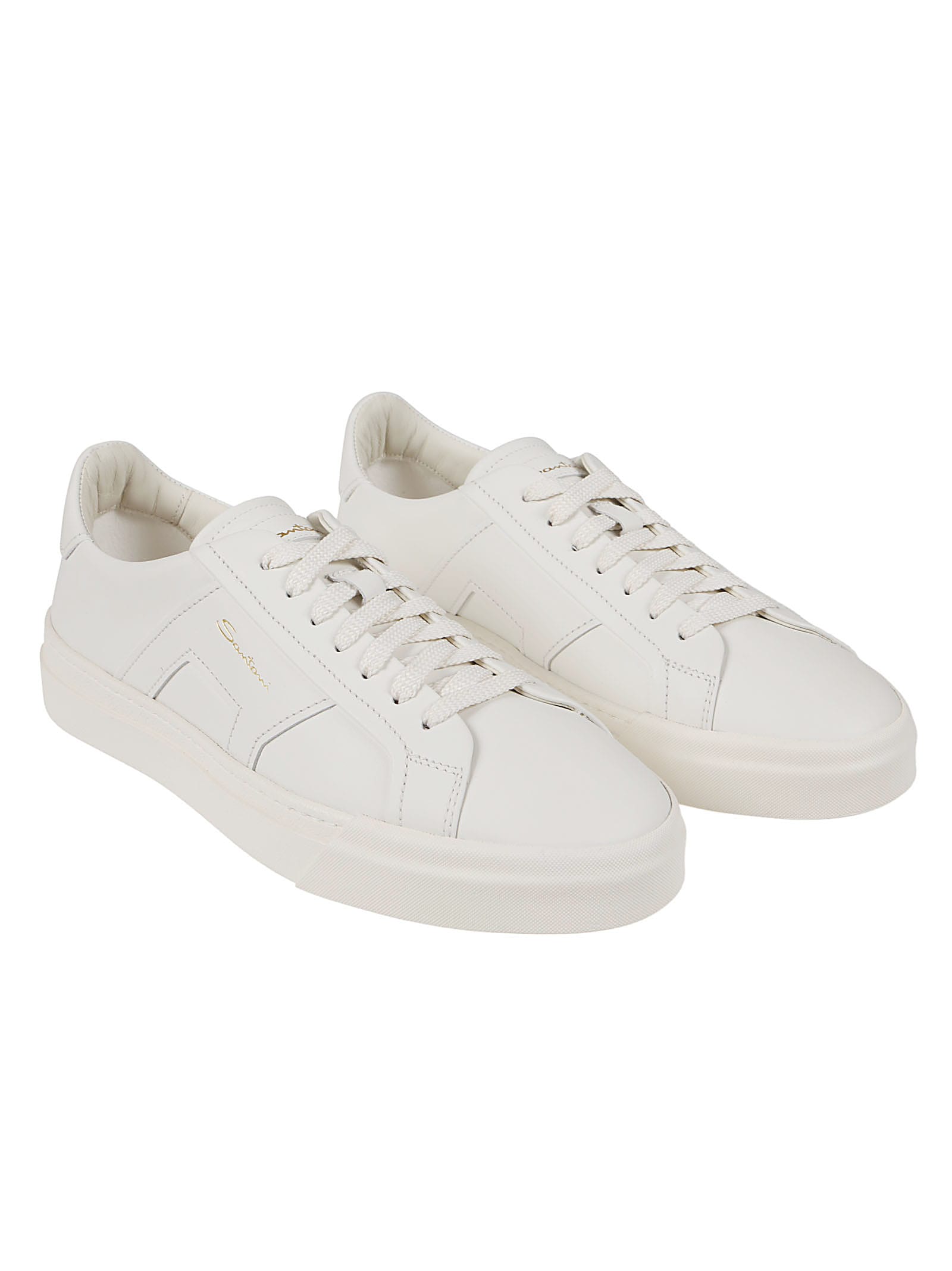 Shop Santoni Dbs1 Low Top Sneakers In White