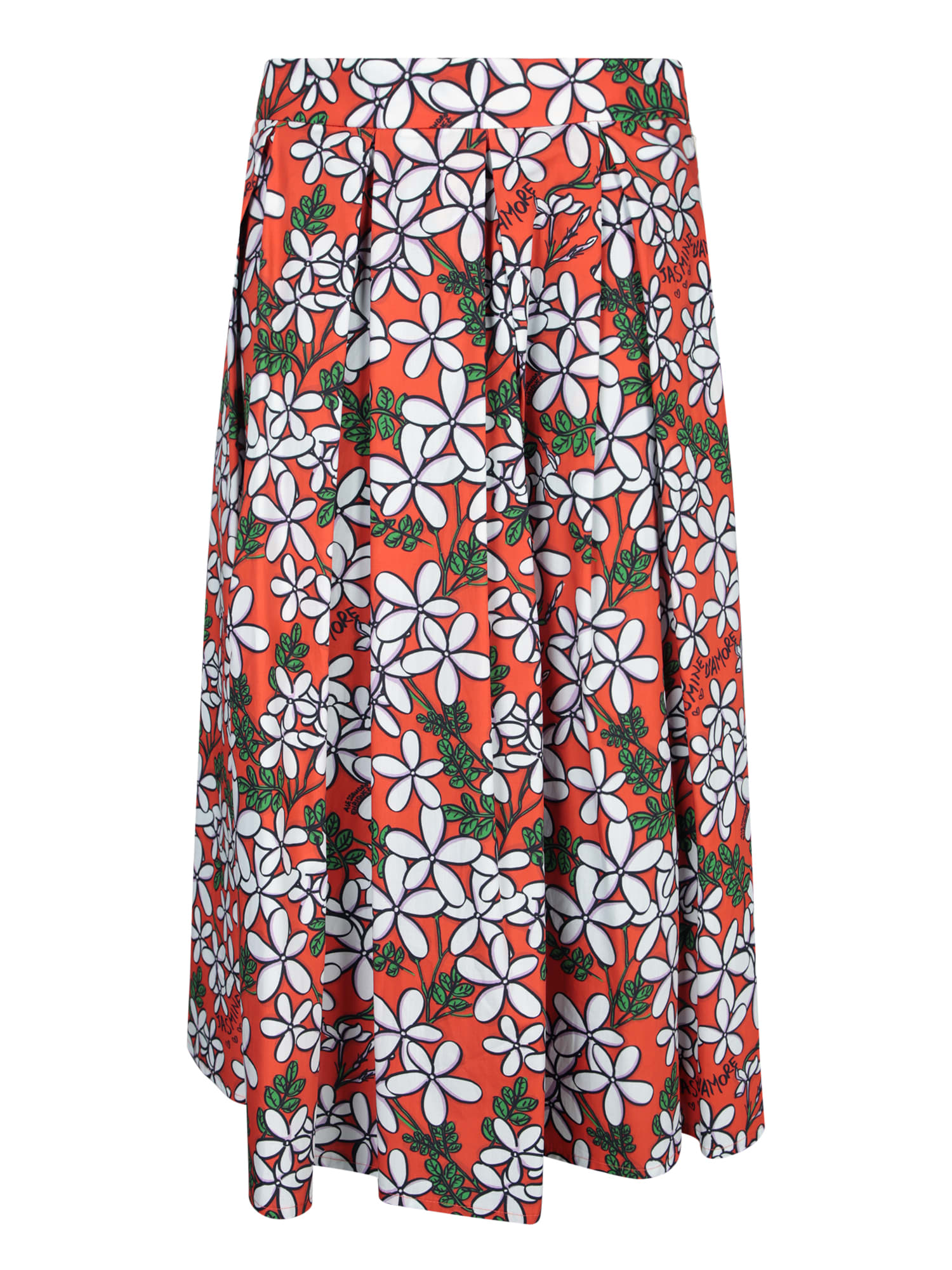 Jasmine Poplin Skirt Wheel In Red